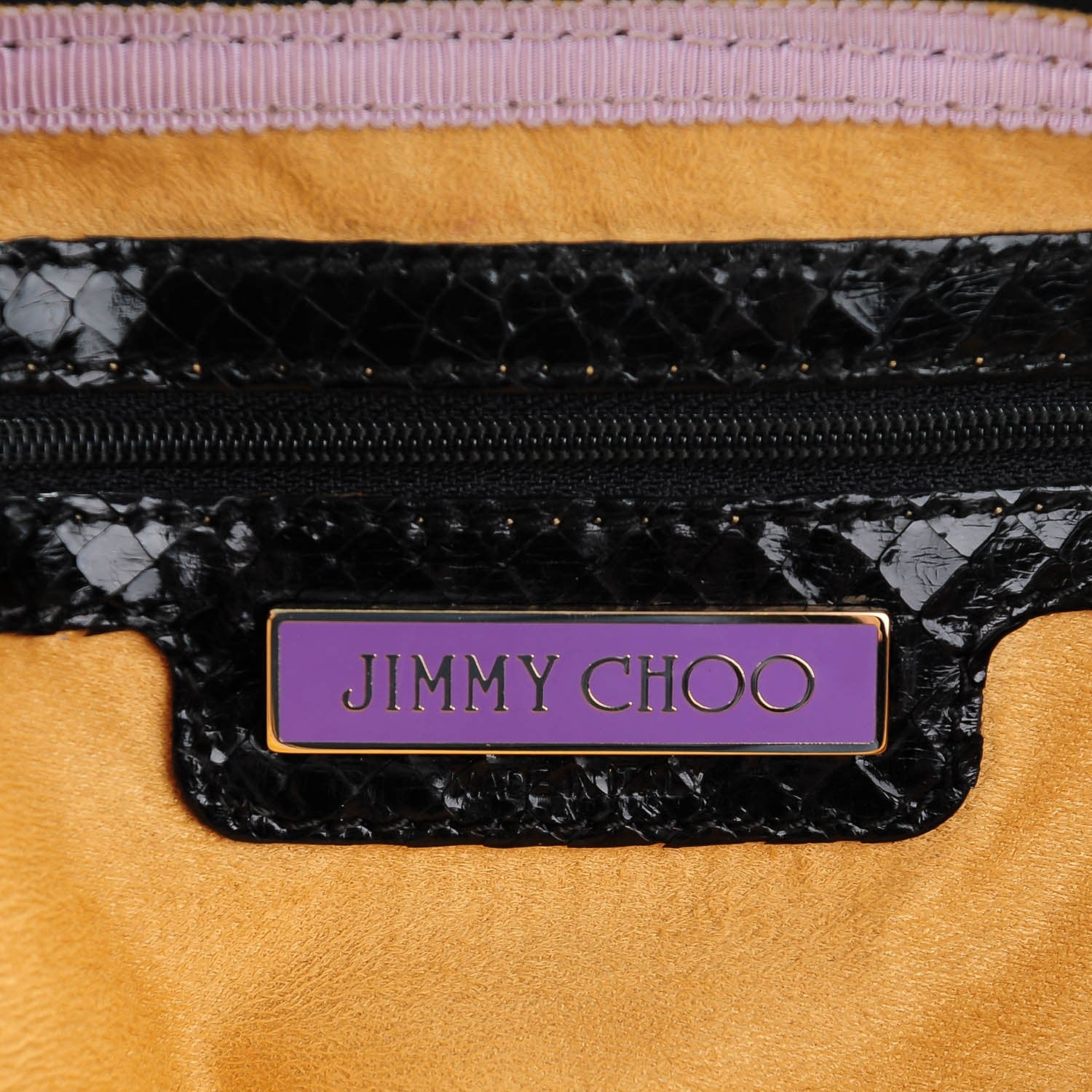 Jimmy Choo Snakeskin Marin Foldover Clutch Black 6 of 6
