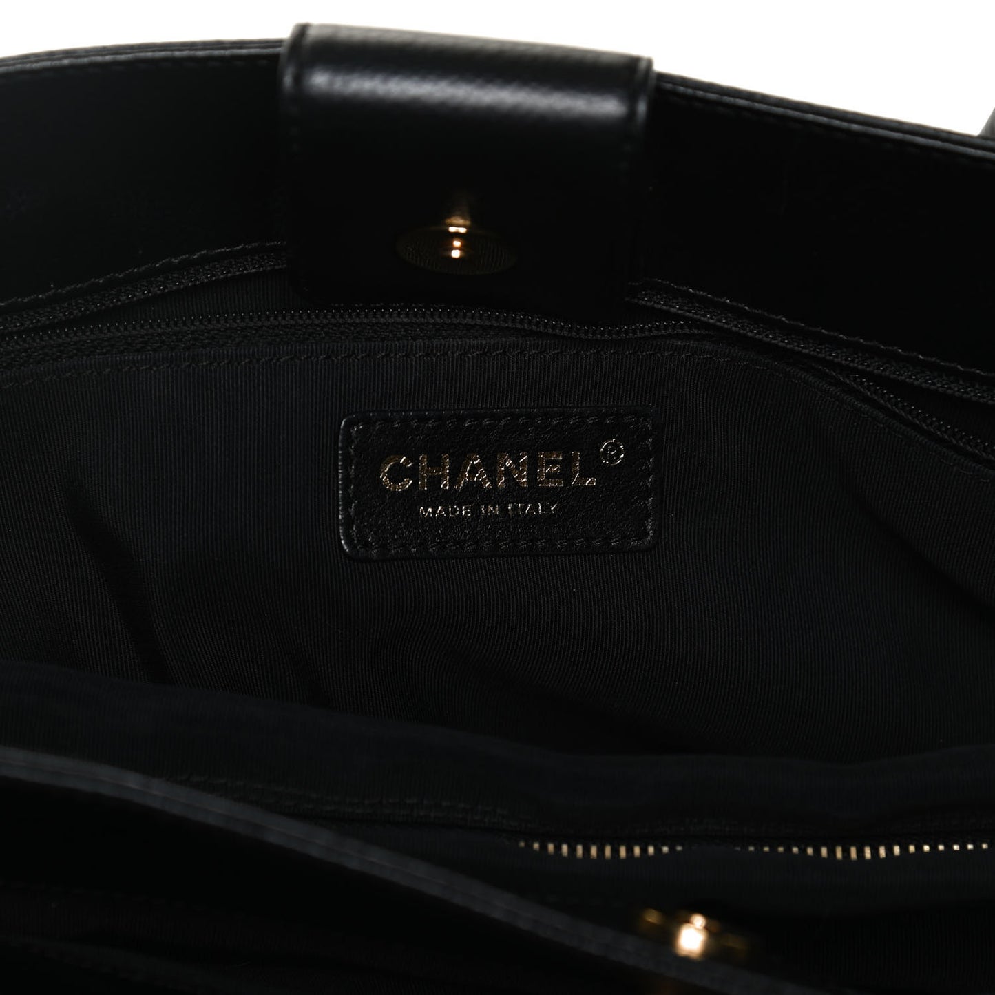Calfskin Cerf Shopper Tote Black