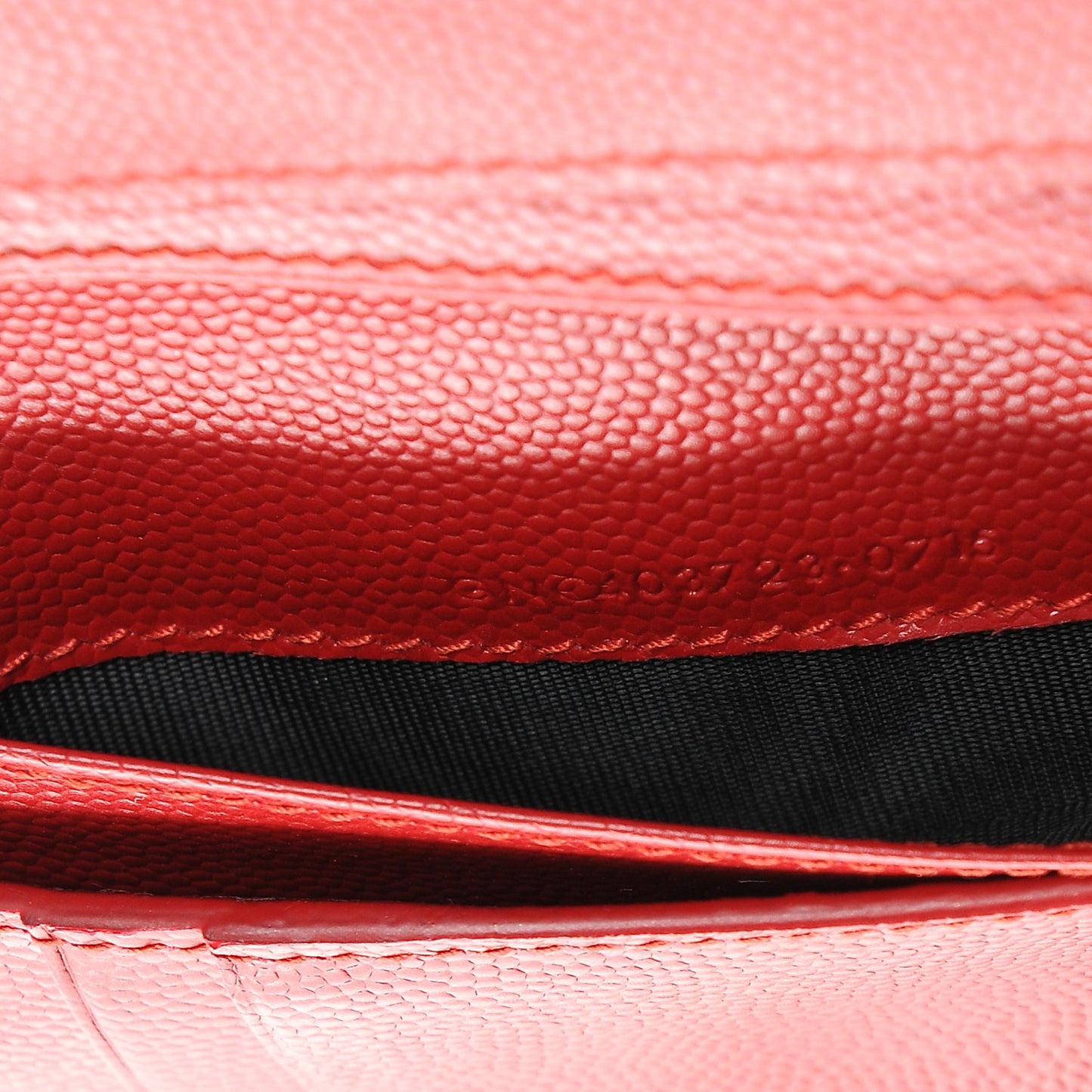 Grain De Poudre Matelasse Chevron Monogram Compact Zip Around Wallet Red