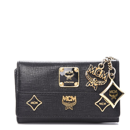 MCM Saffiano Logo Studded 6 Key Holder Black 1 of 8