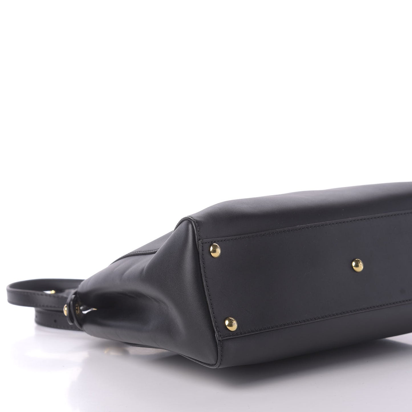 Vitello Morgan Shiny Nappa Medium Peekaboo Iconic Satchel Black