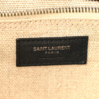 Saint Laurent Linen Calfskin Rive Gauche Tote Optic White 6 of 10