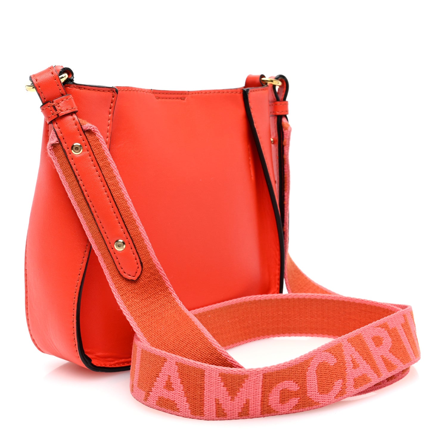 Stella McCartney Eco Alter Nappa Perforated Logo Mini Crossbody Orange 3 of 11
