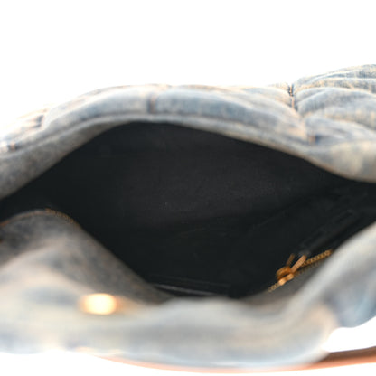 Saint Laurent Denim Quilted Small Loulou Puffer Monogram Chain Satchel Blue Cinnamon 5 of 11