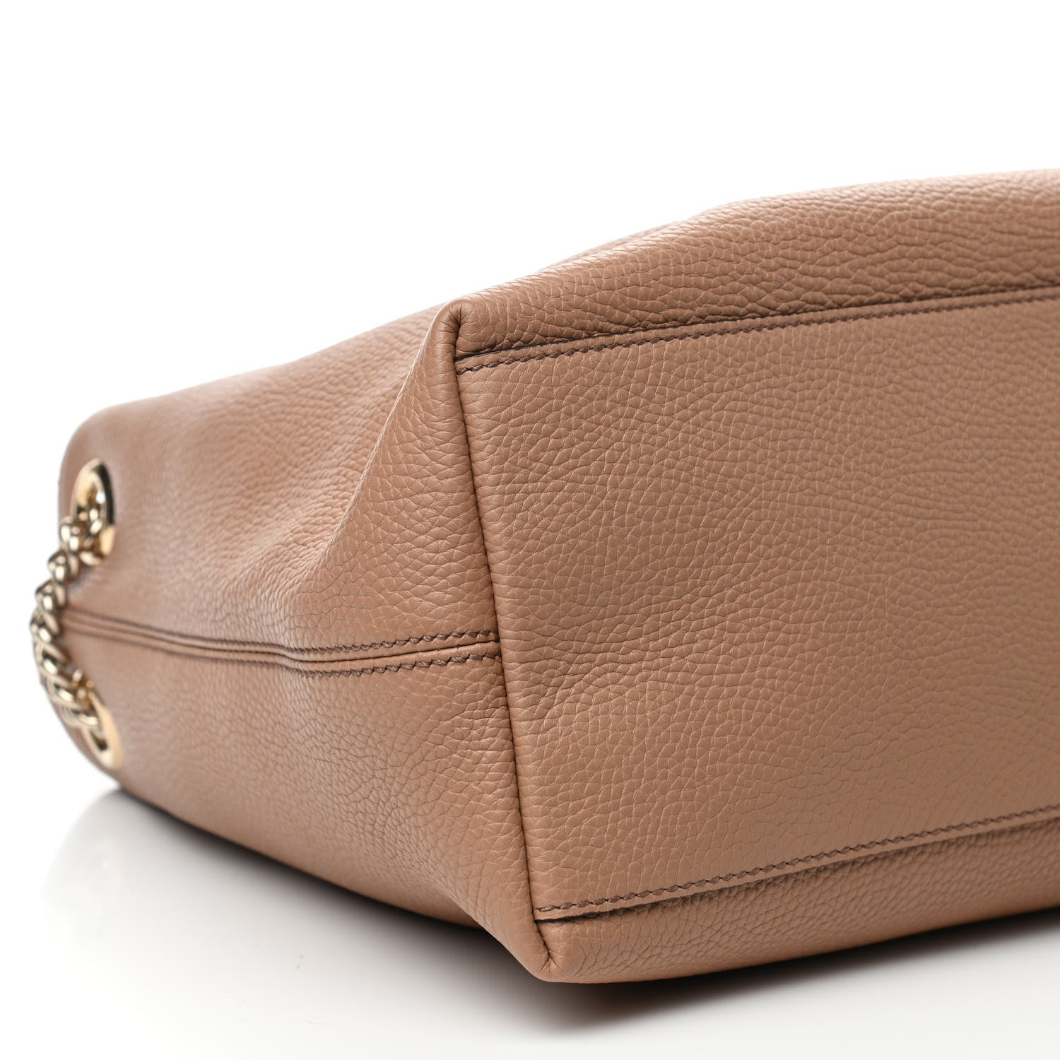 Gucci Pebbled Calfskin Medium Soho Chain Shoulder Bag Camelia 9 of 10
