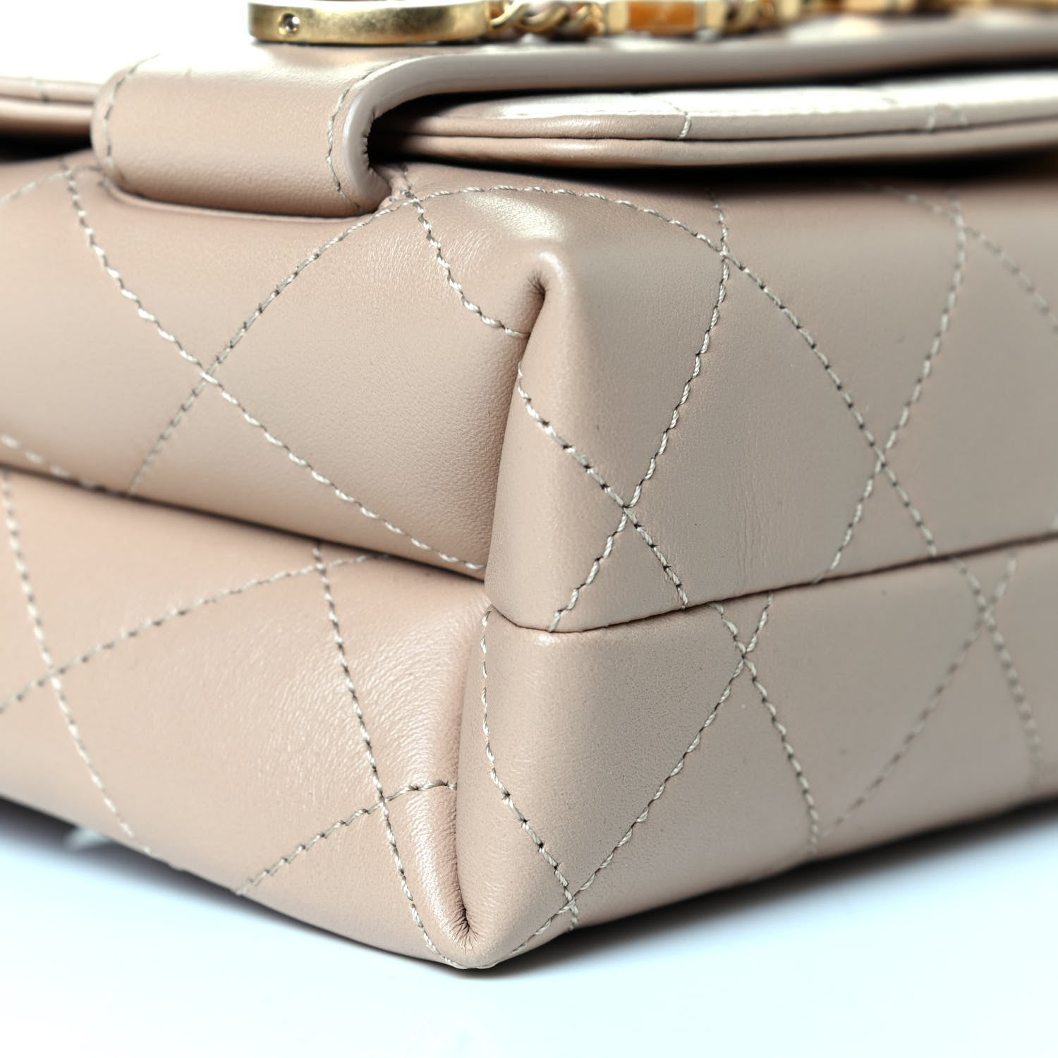 Chanel Calfskin Quilted Small Enchained Flap Beige 7 of 7