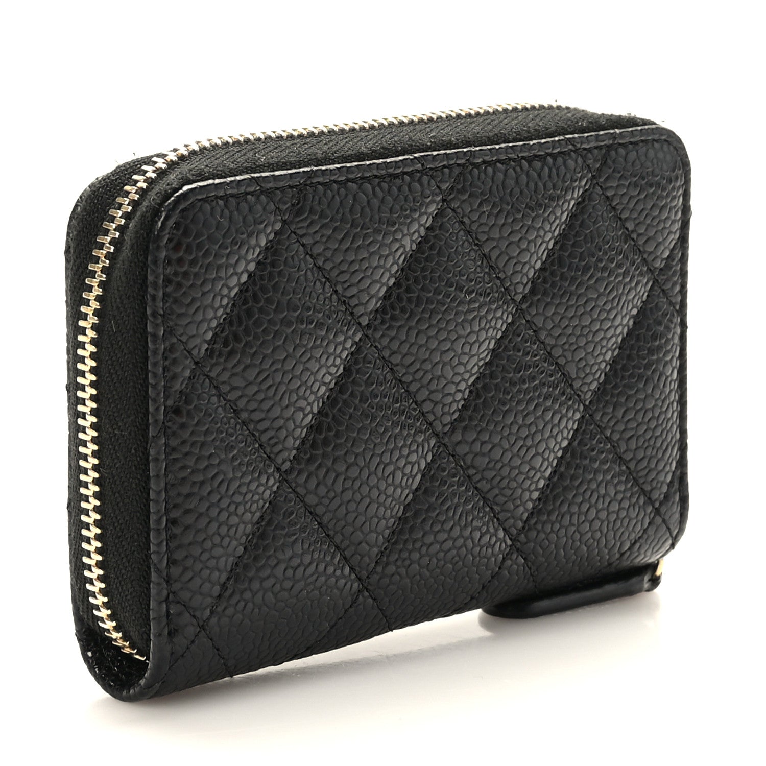 Chanel Caviar Quilted Zip Coin Purse Black 3 of 9
