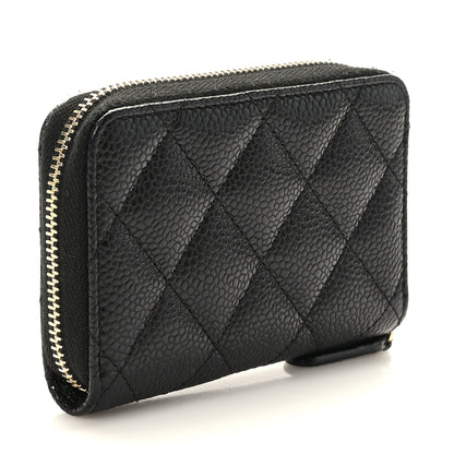 Chanel Caviar Quilted Zip Coin Purse Black 3 of 9