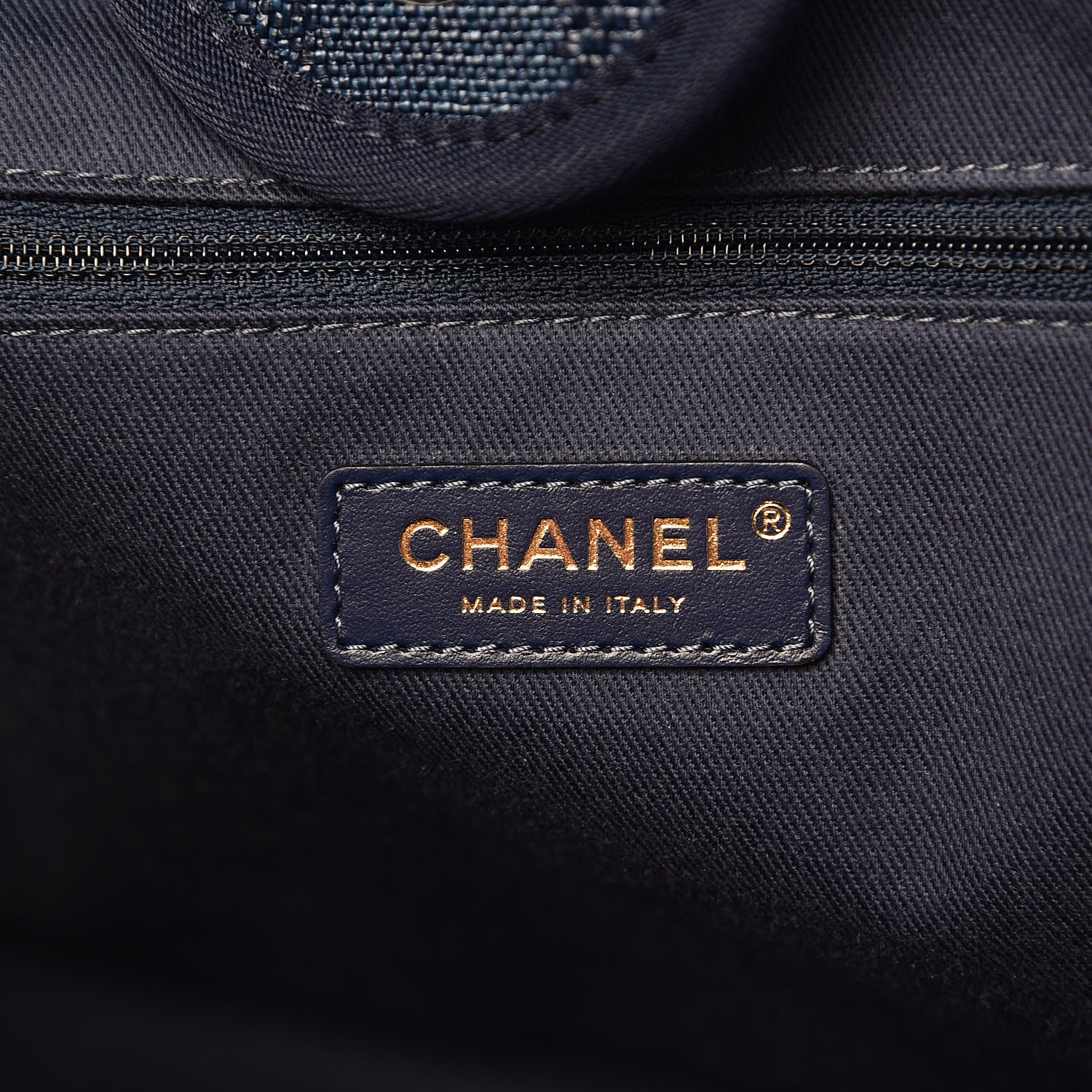 Chanel Mixed Fibers Striped Medium Deauville Tote Navy Blue 6 of 10