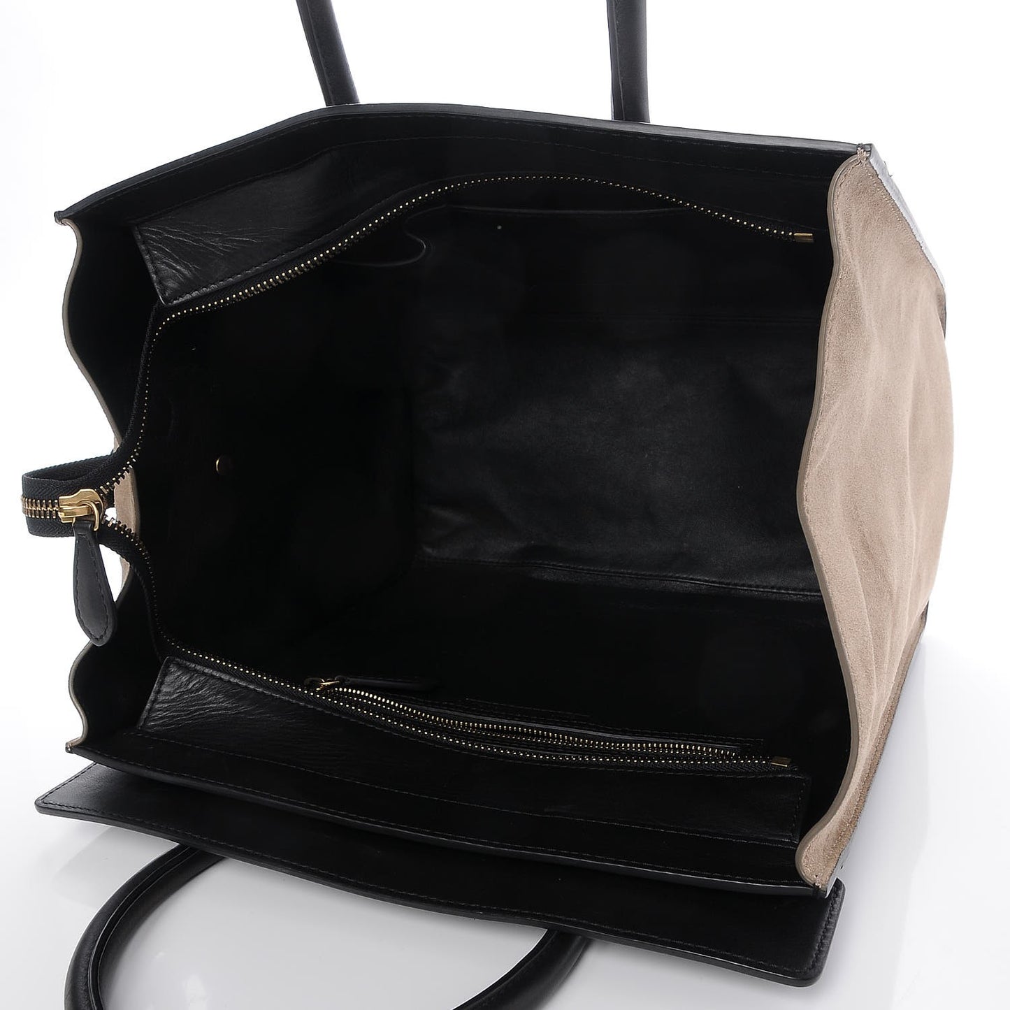 Smooth Calfskin Suede Mini Tri-Color Luggage Almond