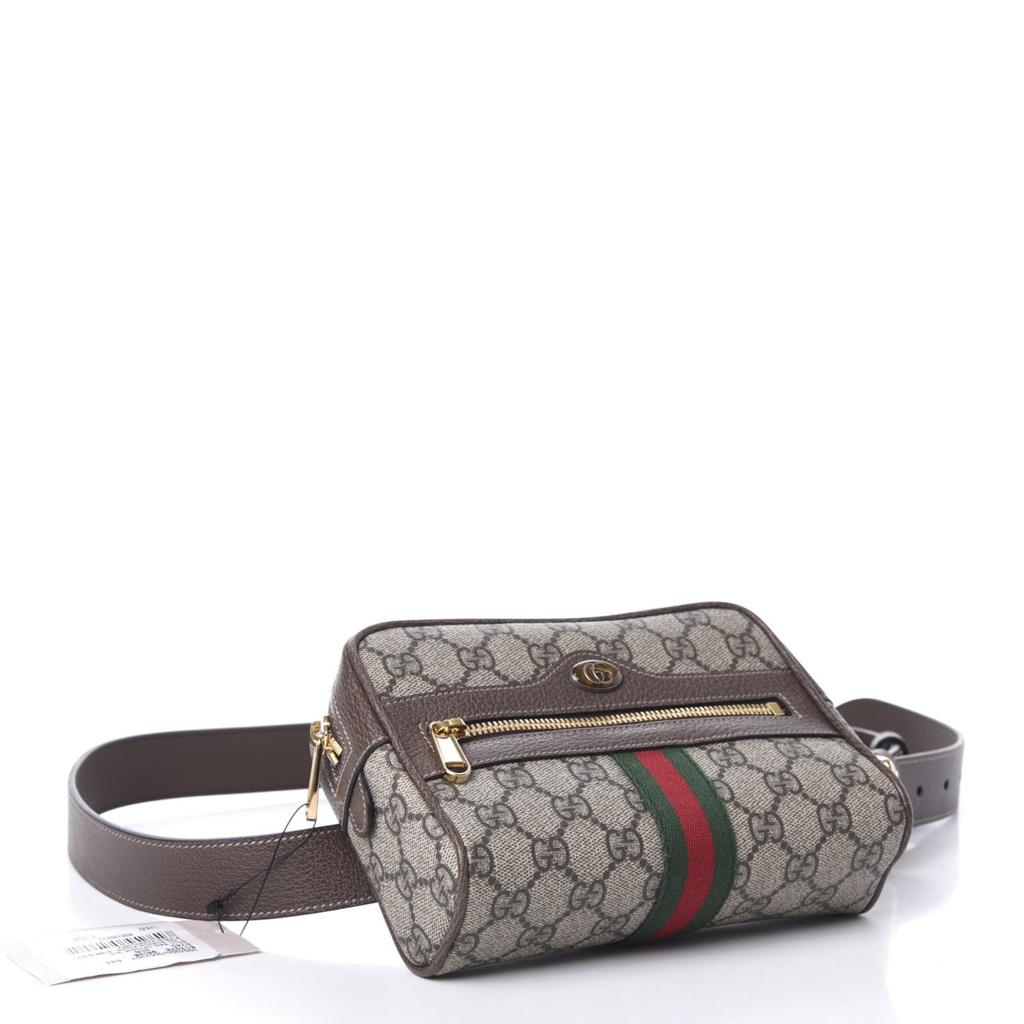 GG Supreme Monogram Web Small Ophidia Belt Bag 95 38 Dark Brown
