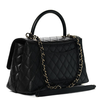 Chanel Caviar Quilted Small Coco Handle Flap Black 3 of 9