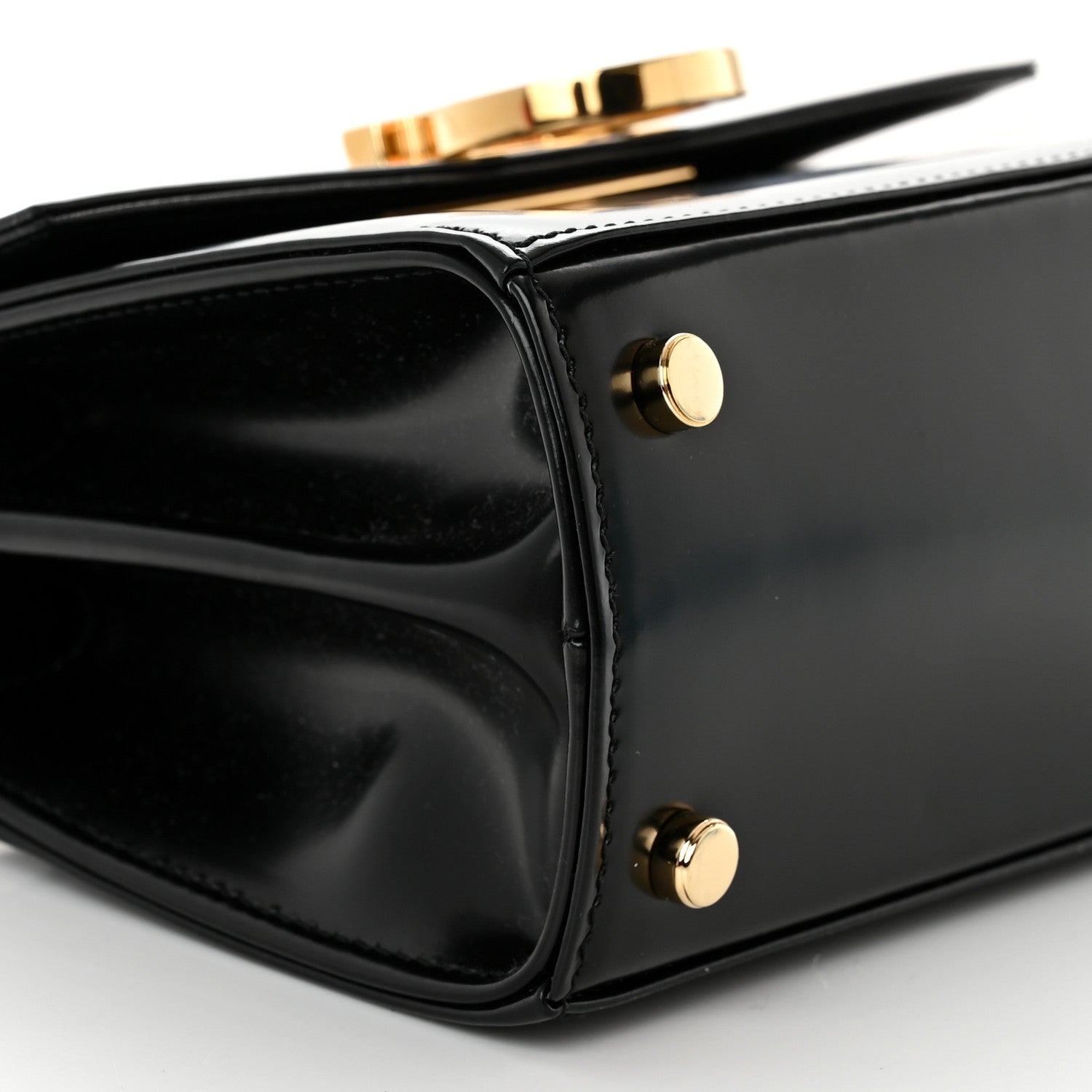 Salvatore Ferragamo Brushed Off Calfskin Iconic Top Handle Bag Black 9 of 10