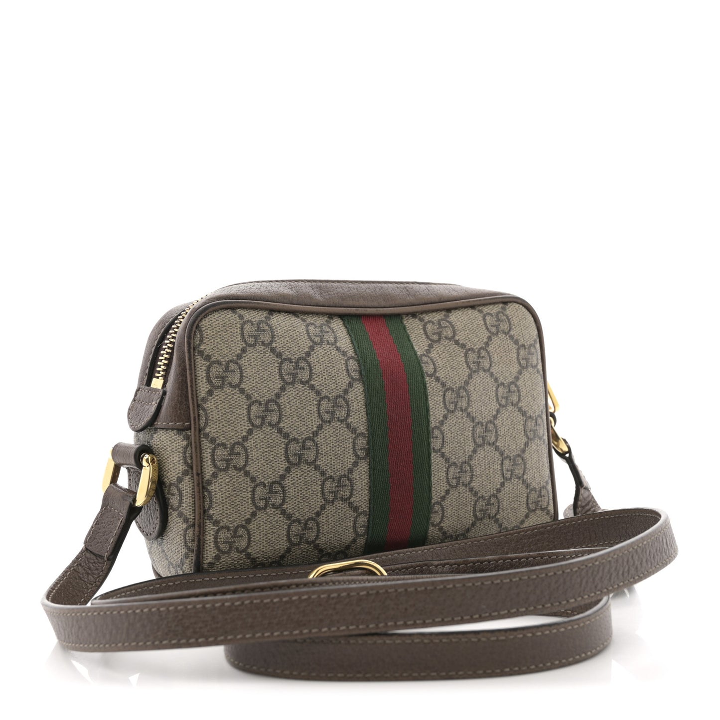 GG Supreme Monogram Web Mini Ophidia Shoulder Bag Brown