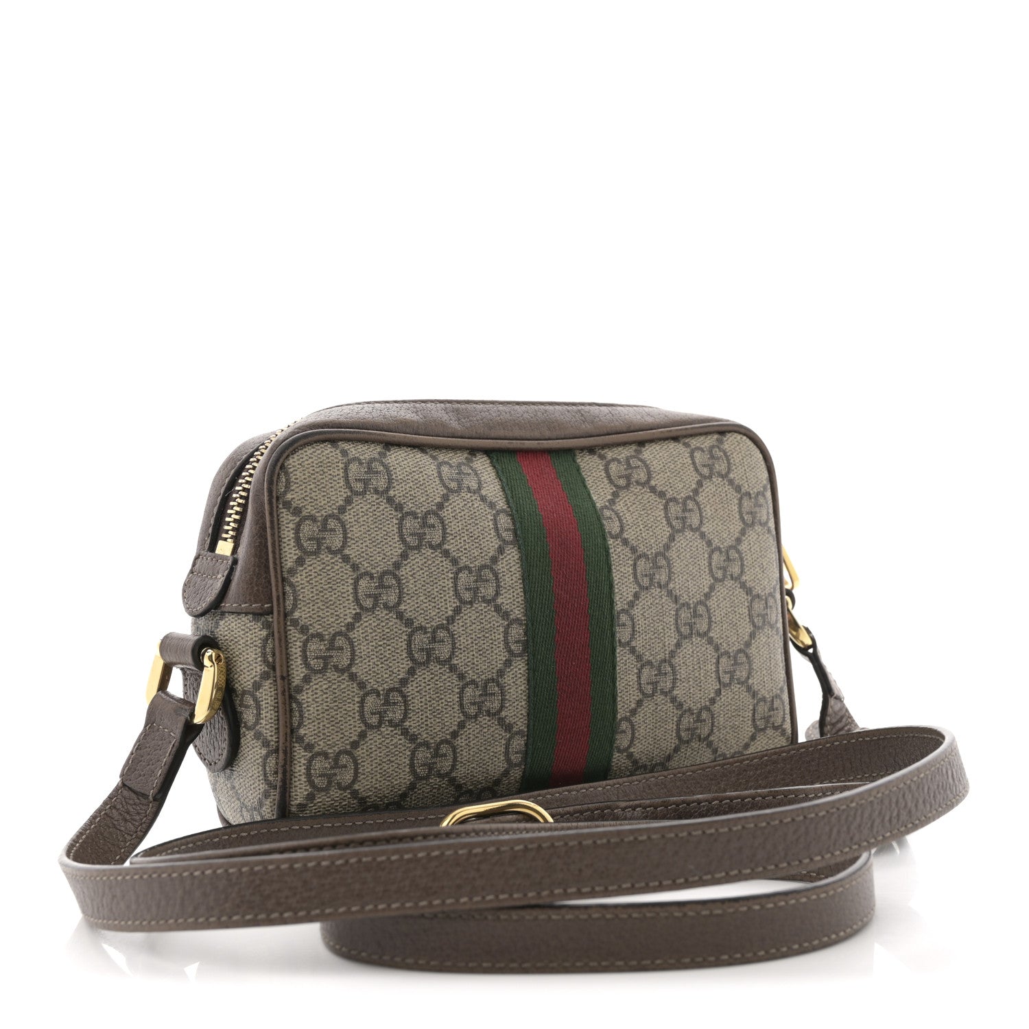 Gucci GG Supreme Monogram Web Mini Ophidia Shoulder Bag Brown 3 of 16
