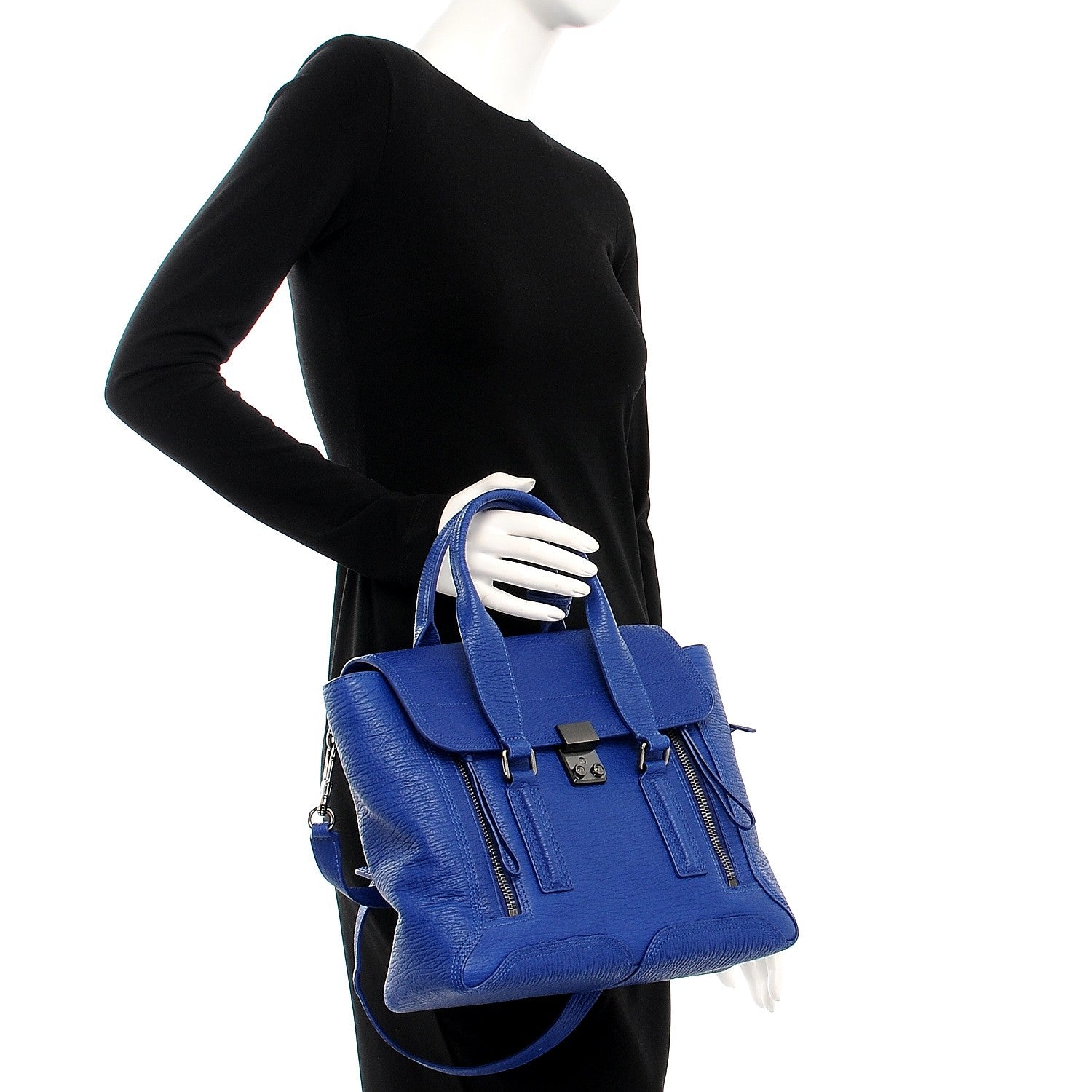 3.1 Phillip Lim 3.1 Medium Pashli Satchel Cobalt Blue 3 of 8