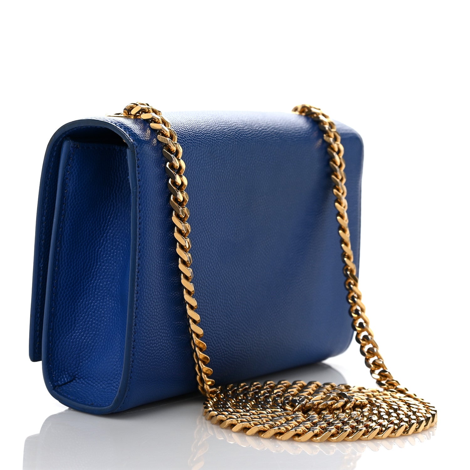 Saint Laurent Grain De Poudre Small Classic Monogram Kate Satchel Royal Blue 3 of 13