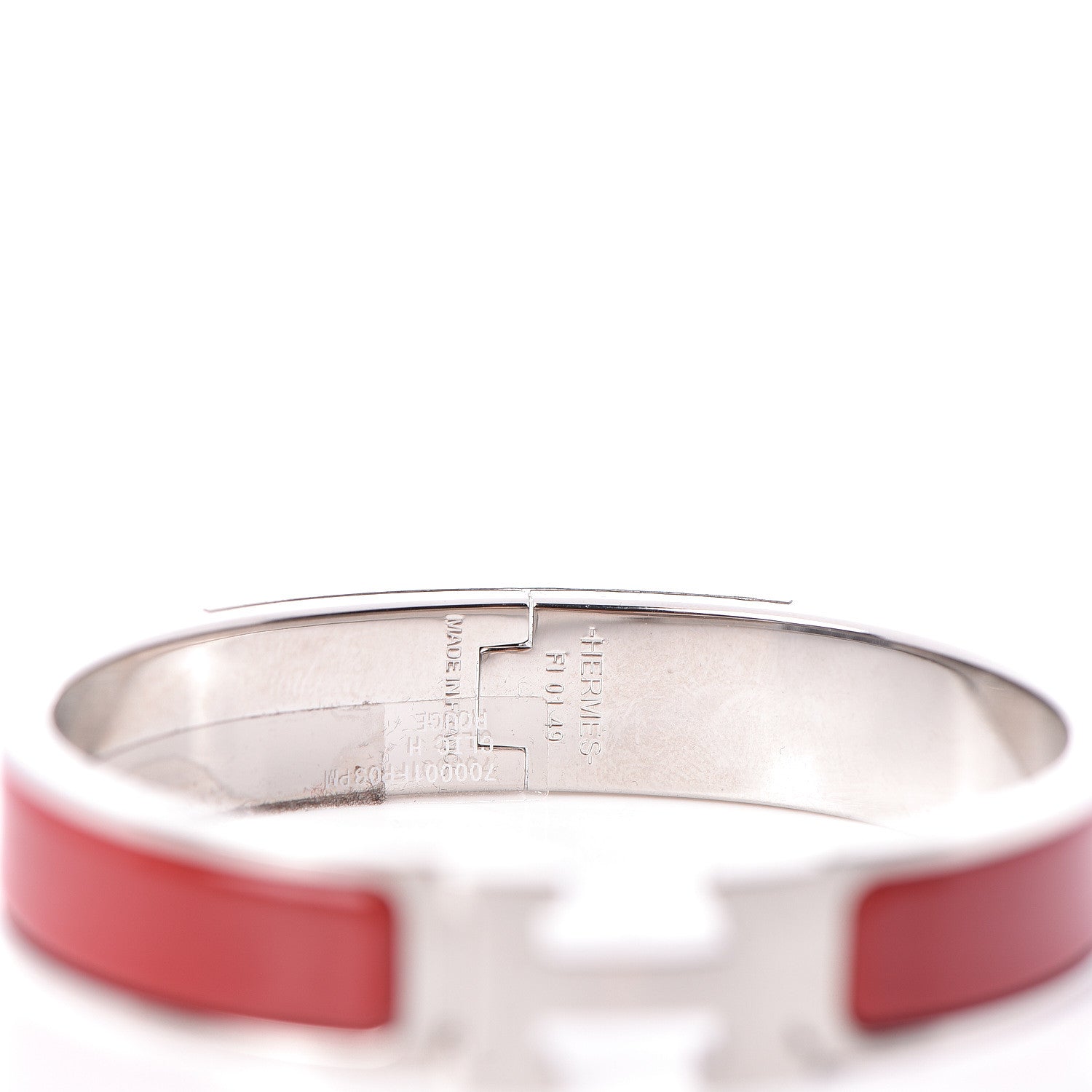 Hermes Enamel Narrow Clic Clac H Bracelet PM Rouge 4 of 5