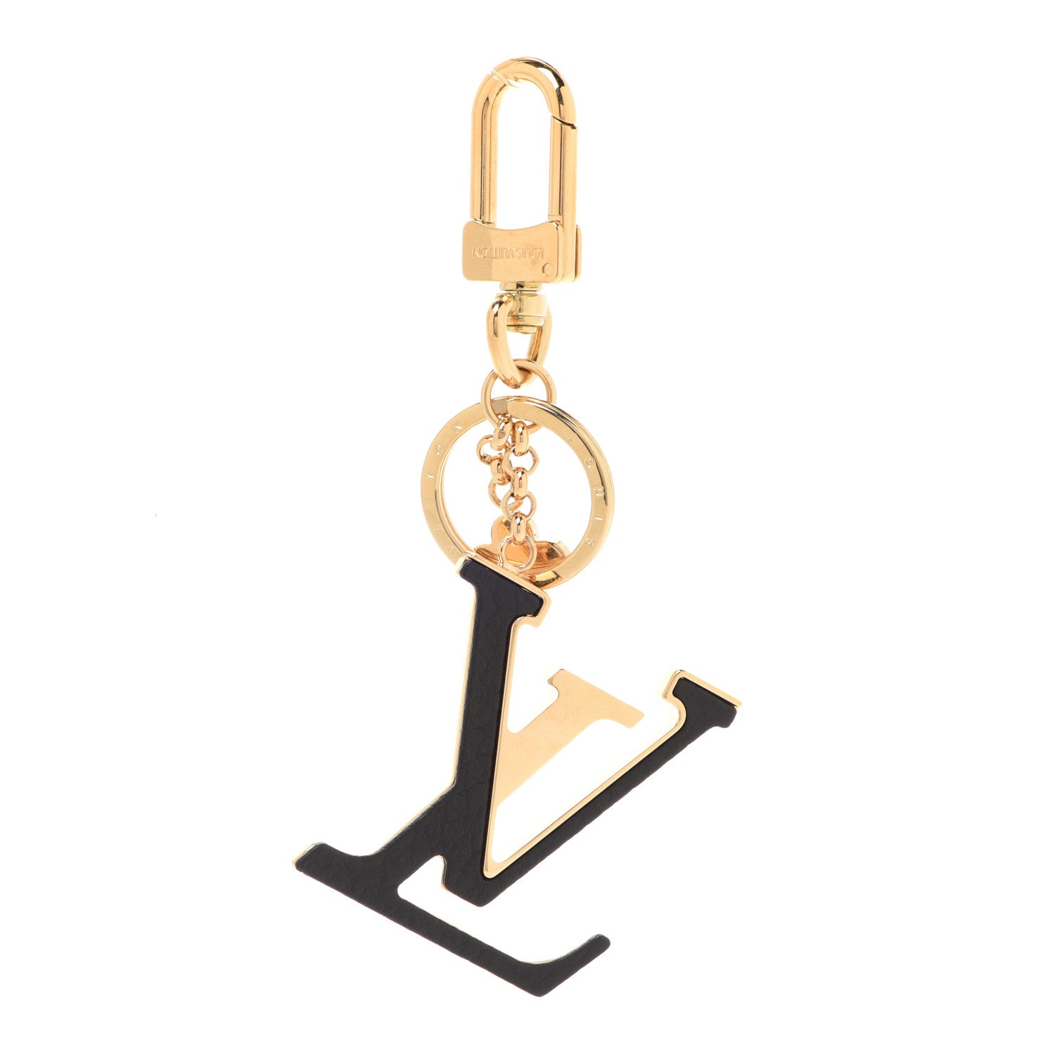 Louis Vuitton Metal Taurillon LV Capucines Bag Charm Key Holder Black 1 of 5