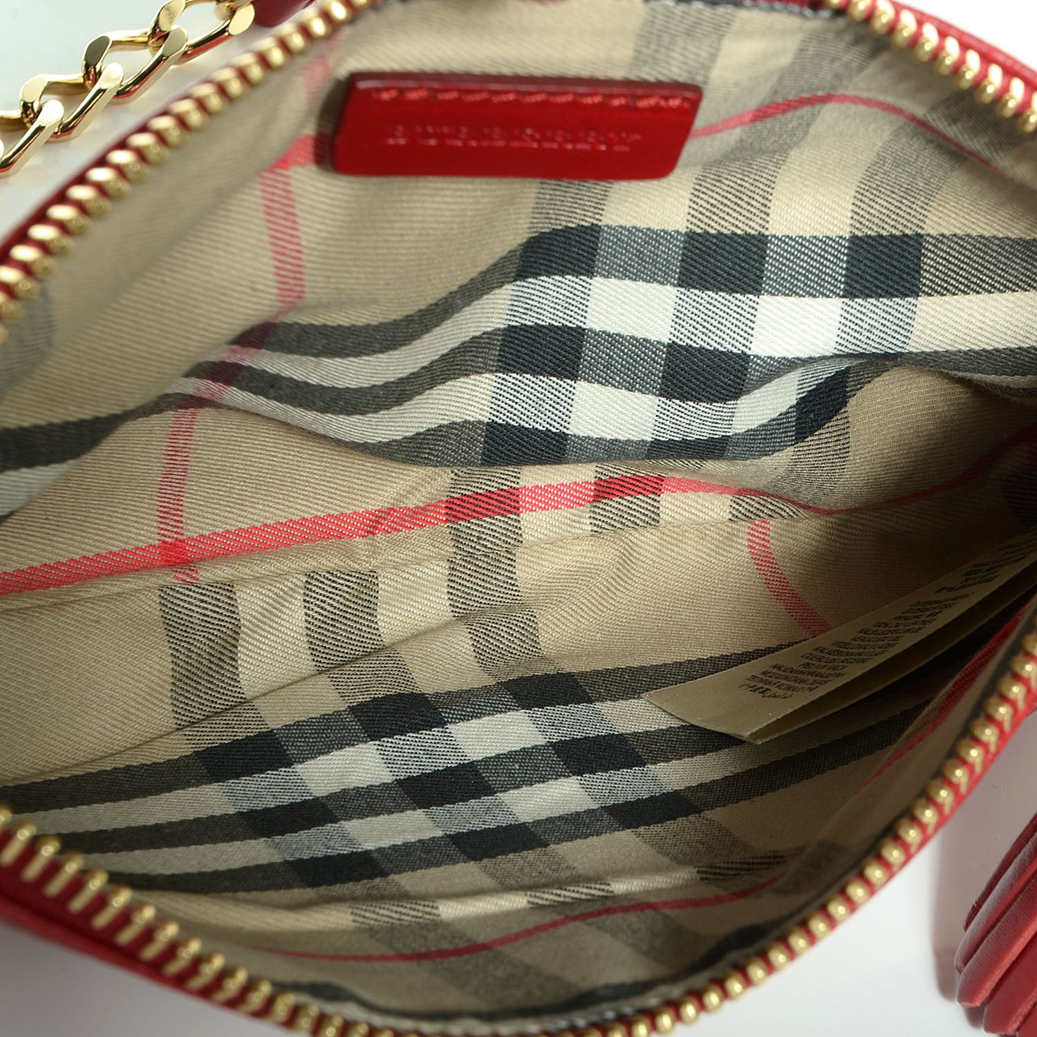 Burberry Pebbled Leather Slim Peyton Crossbody Clutch Bag Military Red 5 of 11