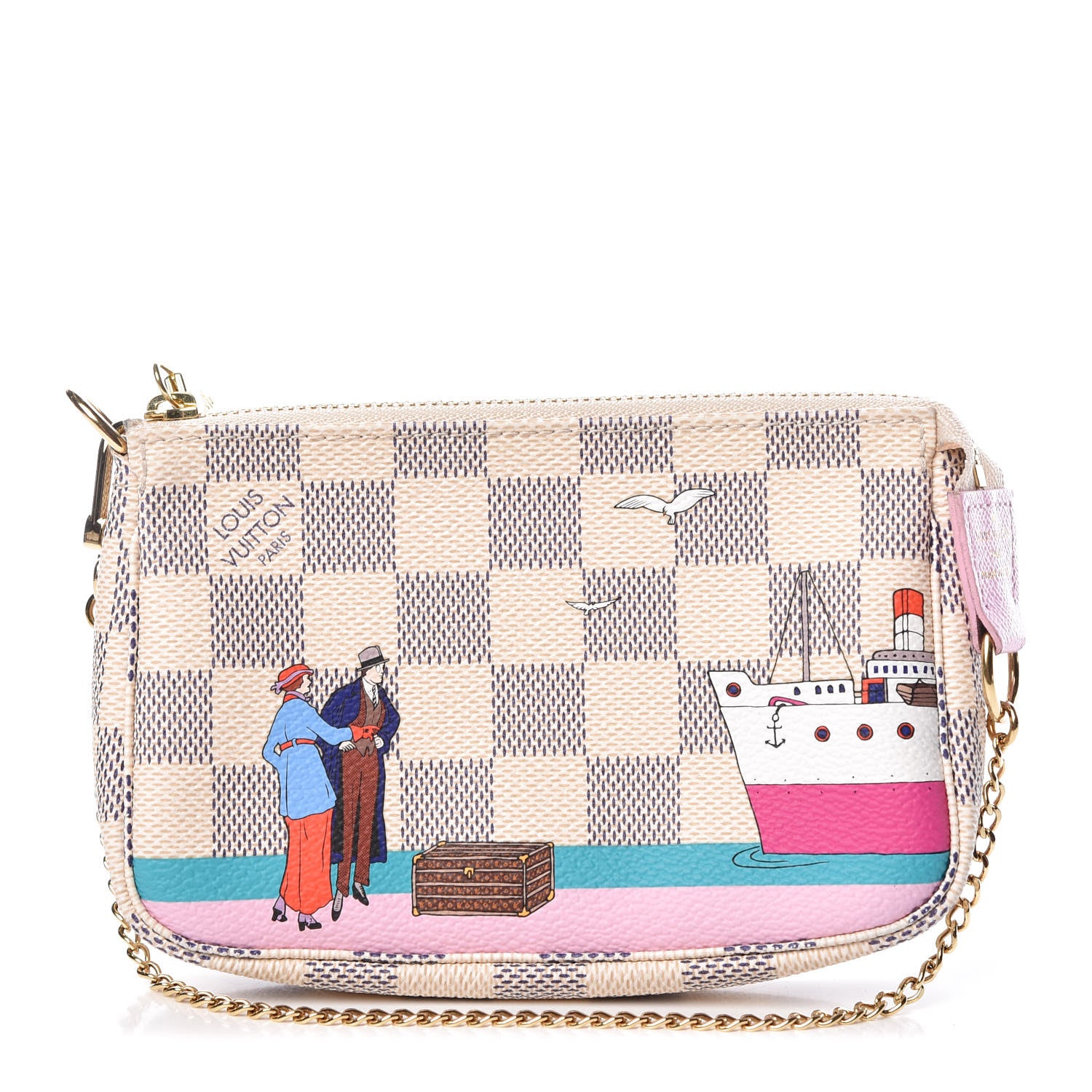 Louis Vuitton Damier Azur 2016 Christmas Animation Mini Pochette Accessories 1 of 9