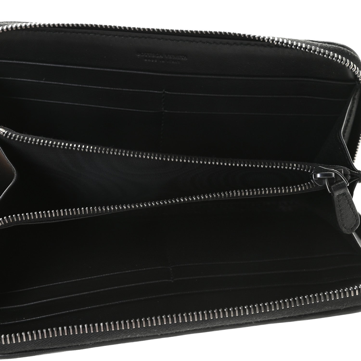 Bottega Veneta Goatskin Intrecciato Zip Around Wallet Black 8 of 9