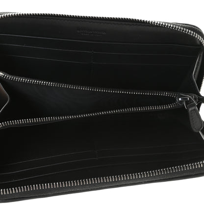 Bottega Veneta Goatskin Intrecciato Zip Around Wallet Black 8 of 9