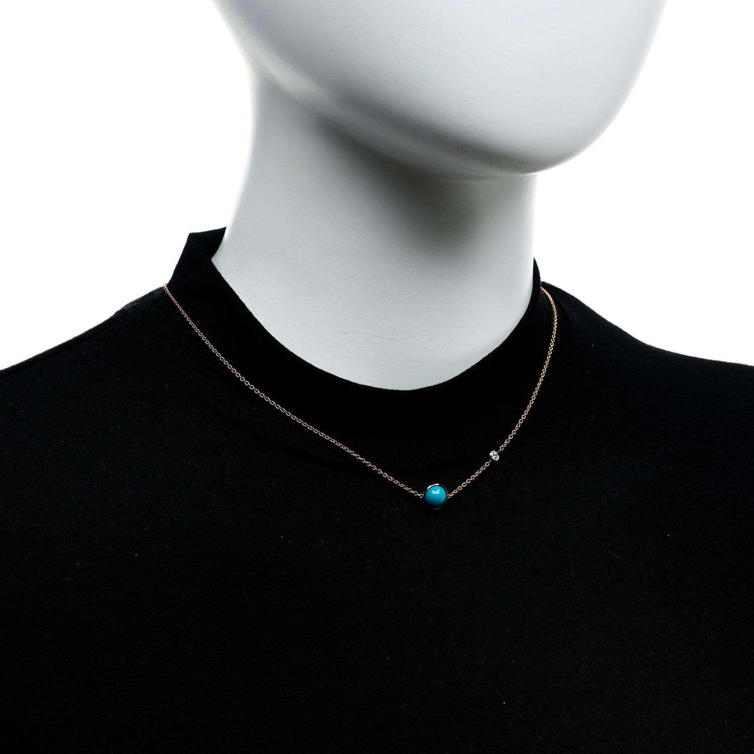 Piaget 18K Rose Gold Diamond Turquoise Possession Pendant Necklace 2 of 5