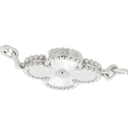 Van Cleef & Arpels 18K White Gold 5 Motifs Guilloche Vintage Alhambra Bracelet 3 of 6