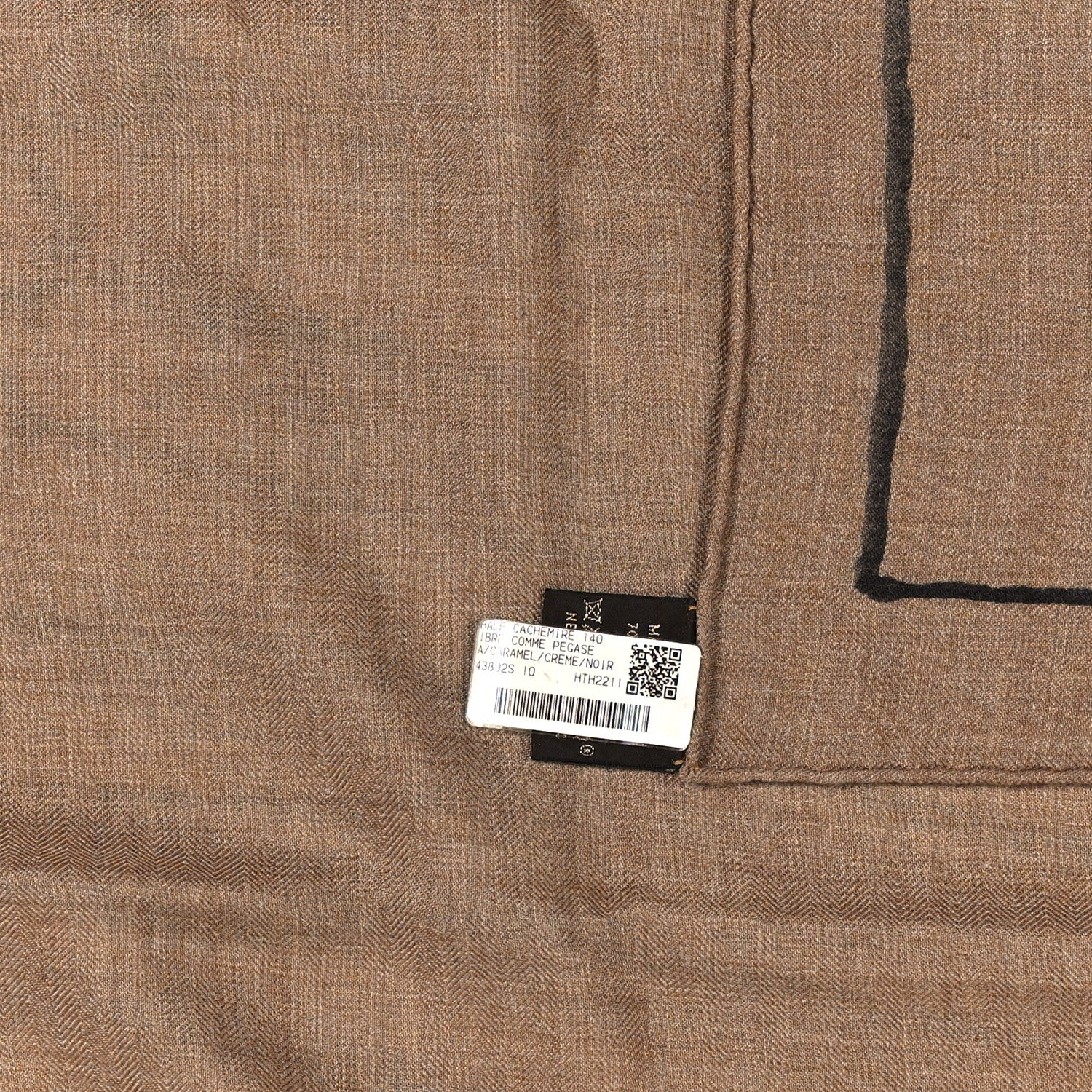 Hermes Cashmere Silk Libre Comme Pegase Shawl 140 Caramel Creme Black 3 of 4