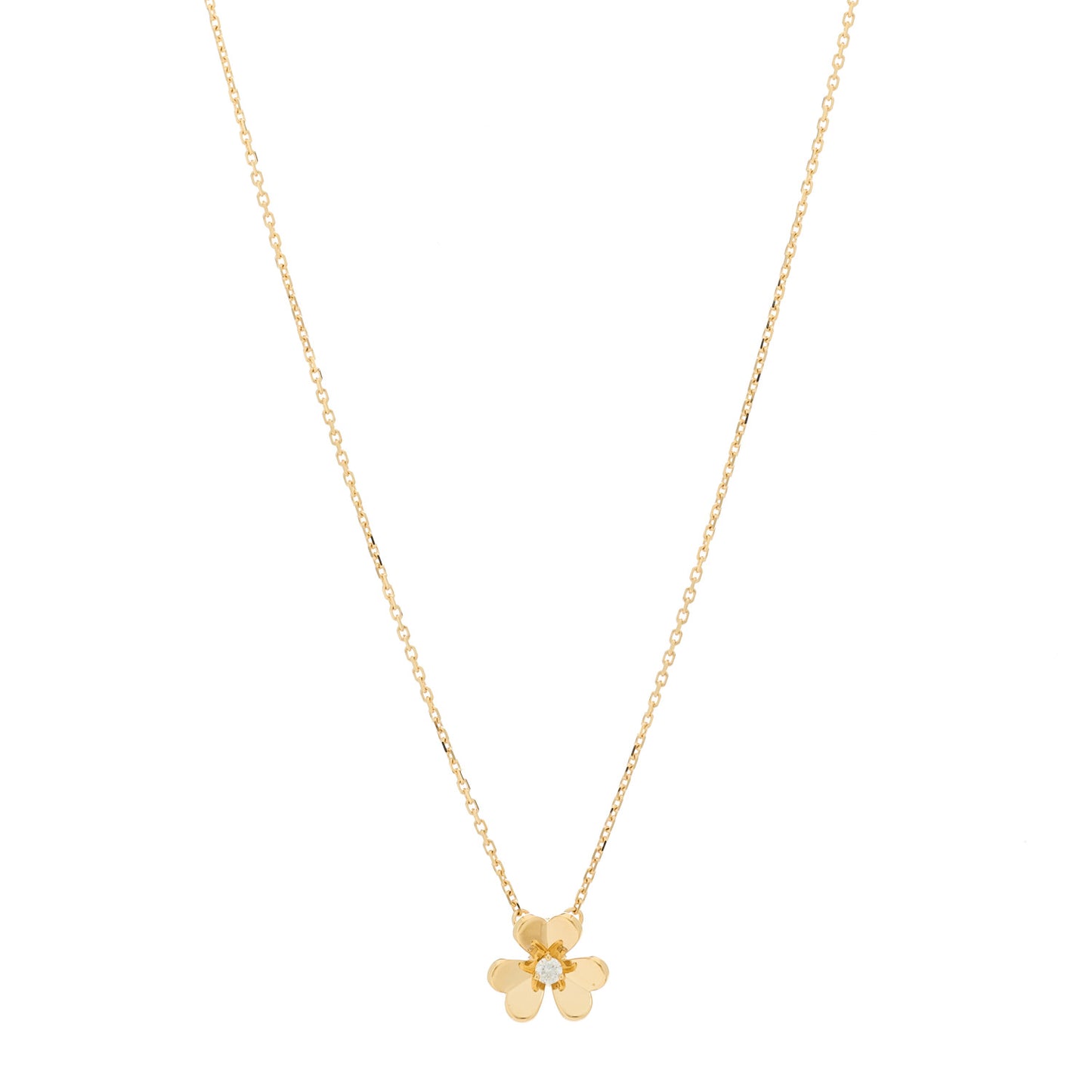 18K Yellow Gold Diamond Mini Frivole Pendant Necklace