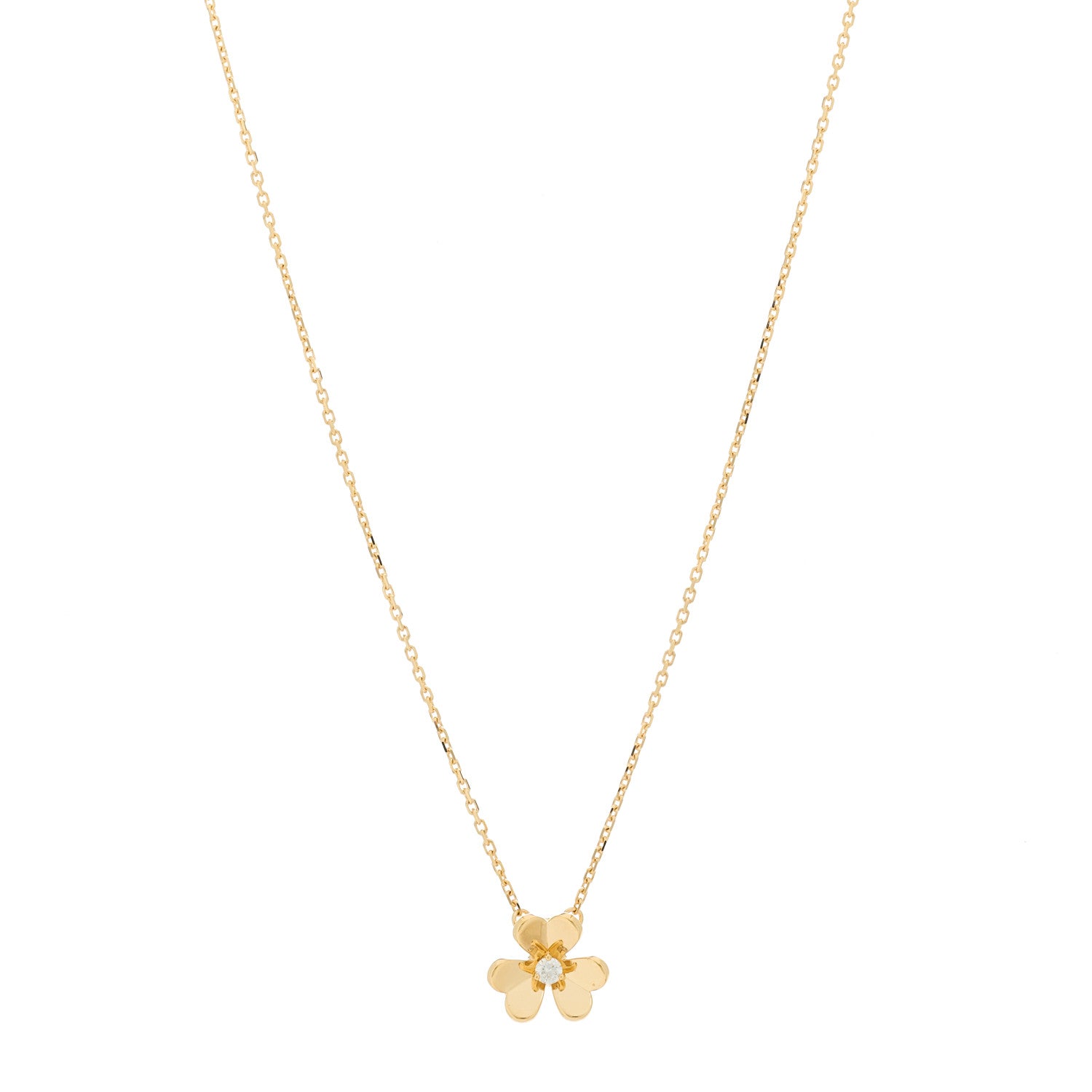 Van Cleef & Arpels 18K Yellow Gold Diamond Mini Frivole Pendant Necklace 1 of 6