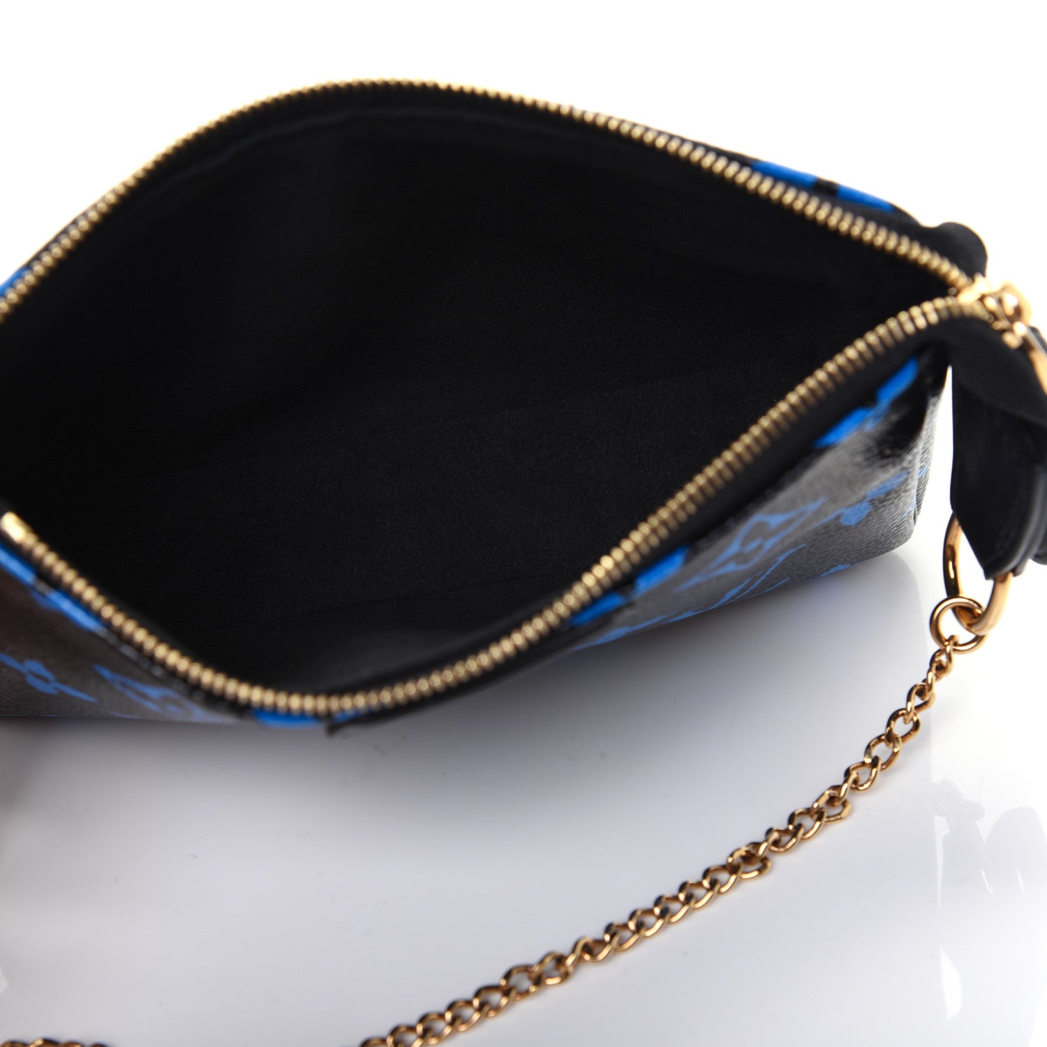 Louis Vuitton Colored Monogram Mini Pochette Accessories Blue Black 4 of 10