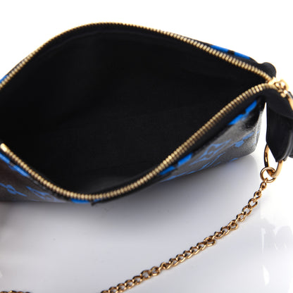 Louis Vuitton Colored Monogram Mini Pochette Accessories Blue Black 4 of 10