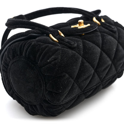 Chanel Velvet Quilted Mini Top Handle Flap Black 9 of 10