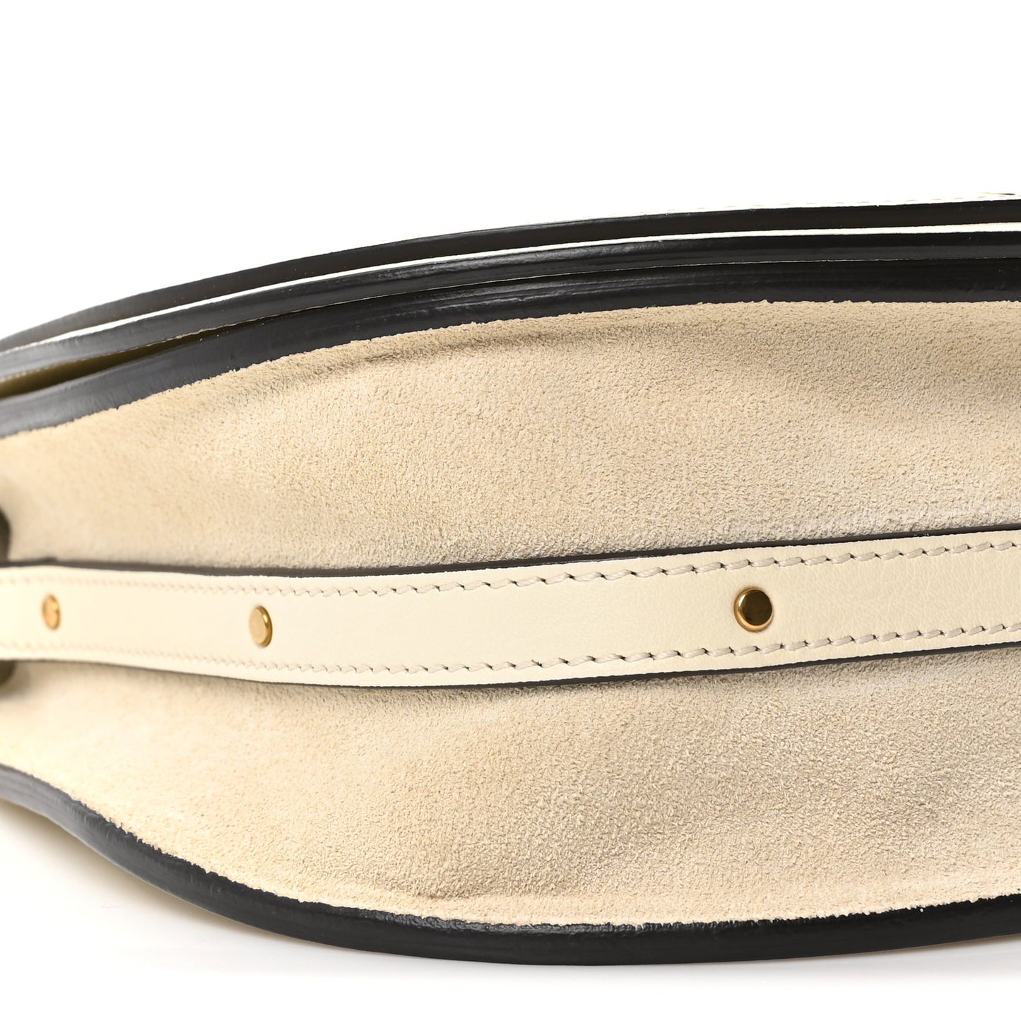 Calfskin Suede Medium Nile Bracelet Bag Off White