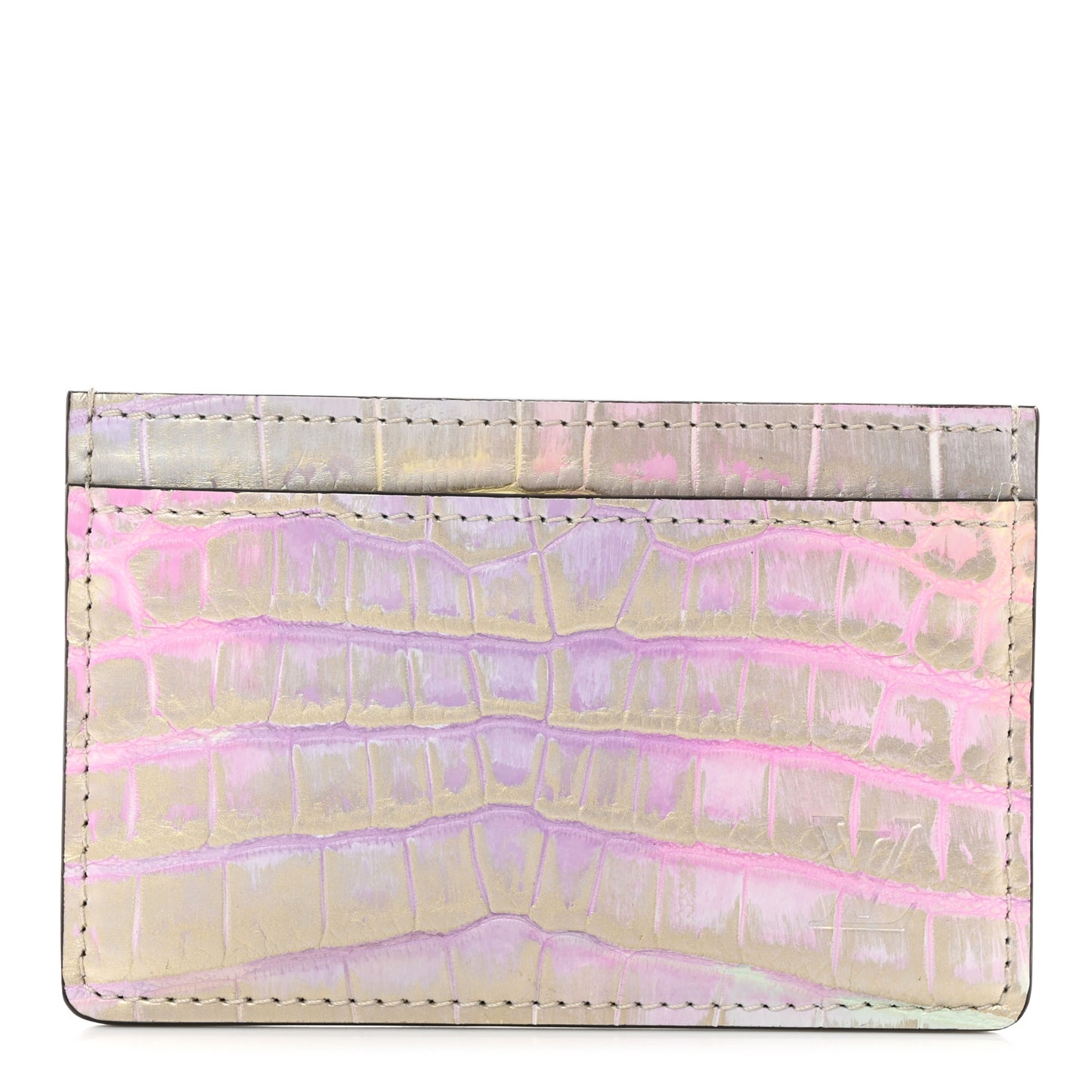 Metallic Crocodile Card Holder Pacific Coral Reef