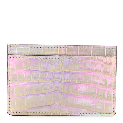 Louis Vuitton Metallic Crocodile Card Holder Pacific Coral Reef 1 of 6