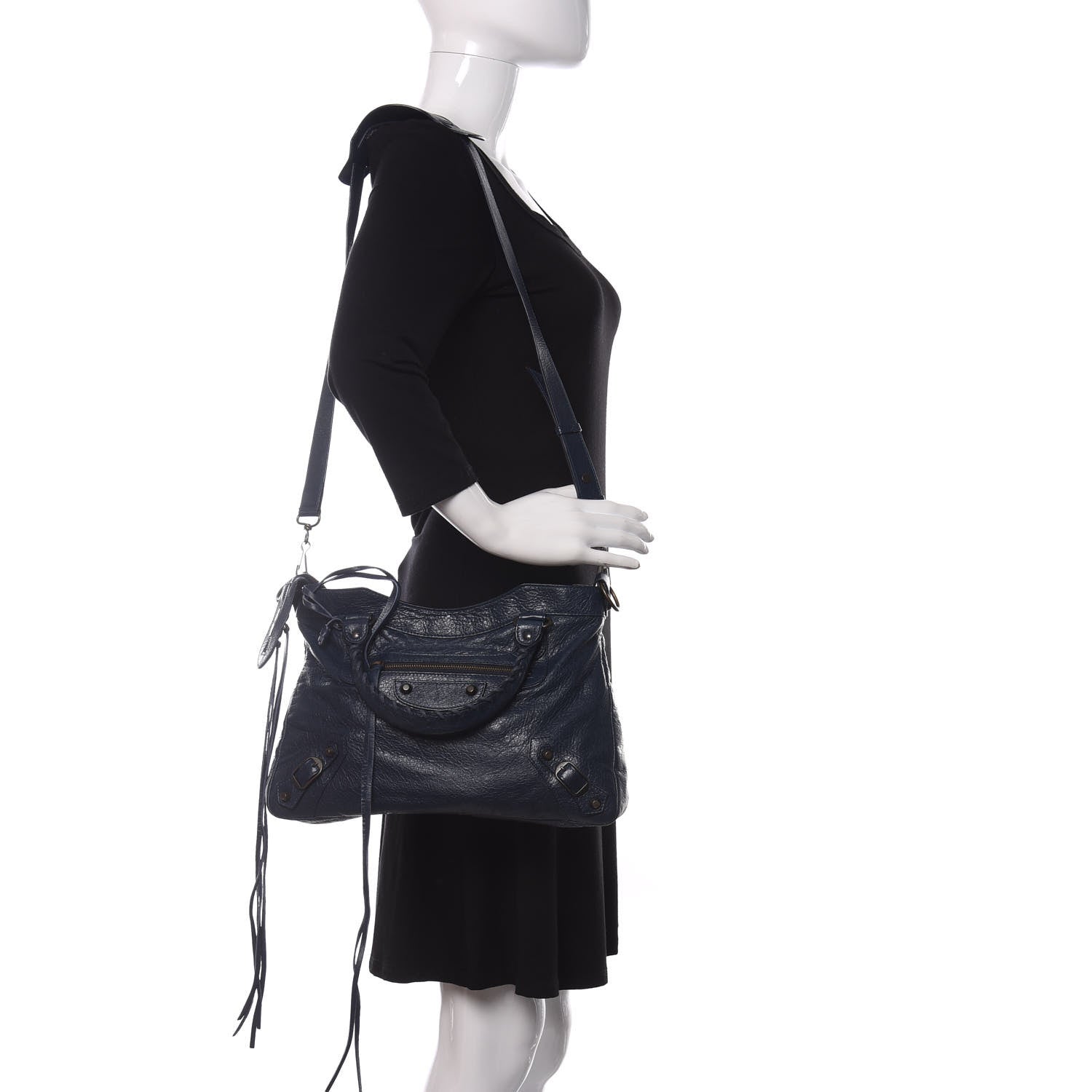 Balenciaga Agneau Classic Hardware Town Bleu Obscur 2 of 9