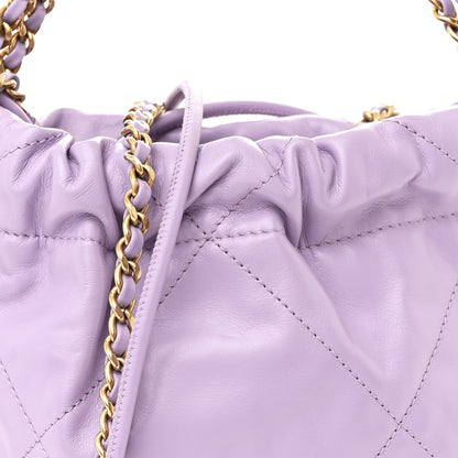 Chanel Shiny Calfskin Quilted Mini Chanel 22 Light Purple 8 of 10