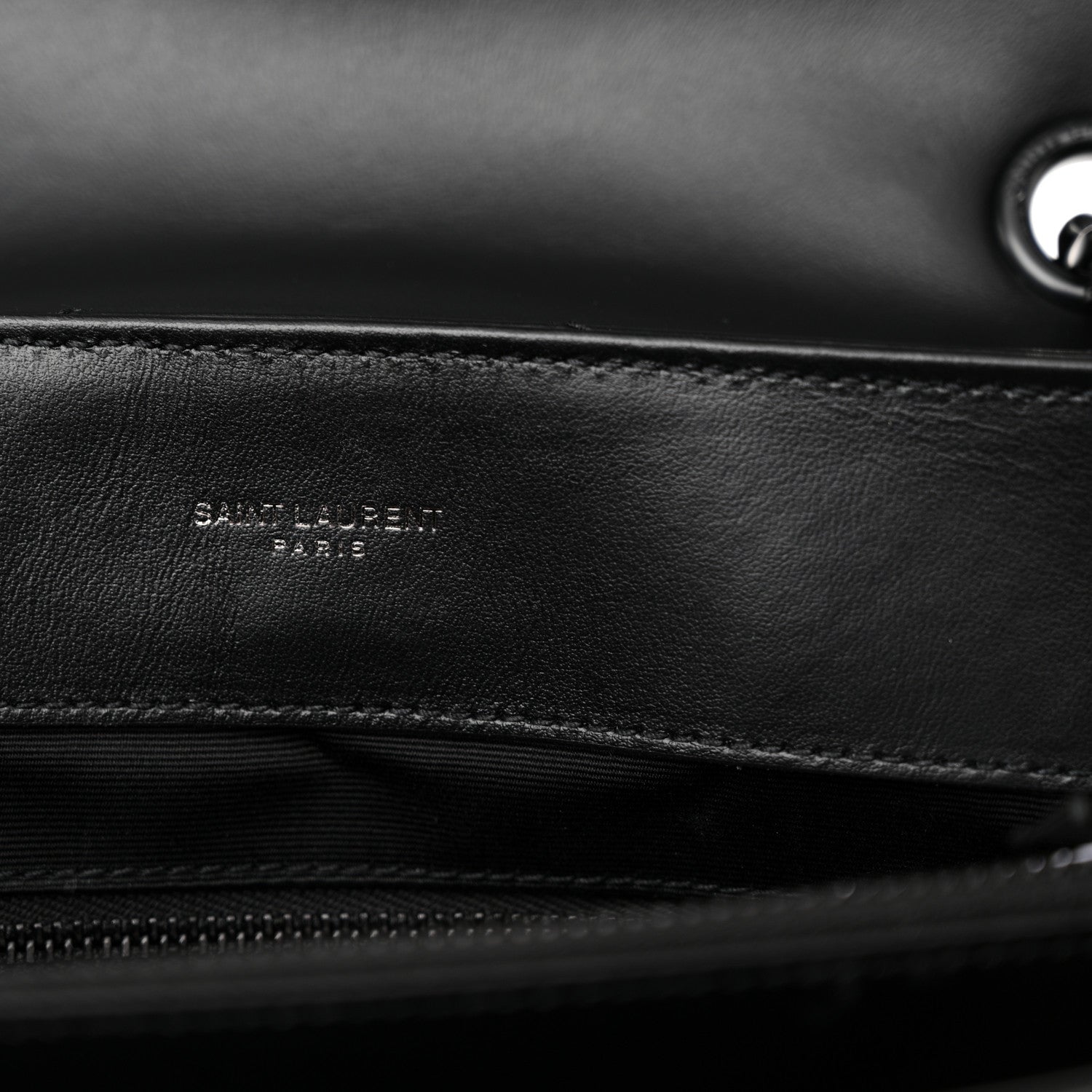 Saint Laurent Calfskin Y Quilted Monogram Monochrome Medium Loulou Chain Satchel Black 11 of 11