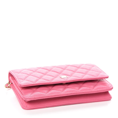 Chanel Caviar Quilted Wallet on Chain WOC Pink 3 of 11