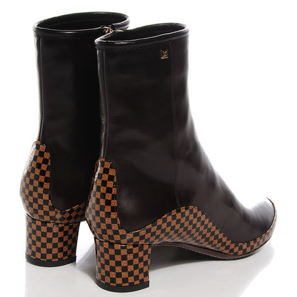 Louis Vuitton Calfskin Damier Ebene Ankle Boots 36.5 4 of 7