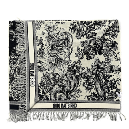 Christian Dior Cotton Toile De Jouy Reverse Towel Bleu Marine 3 of 4