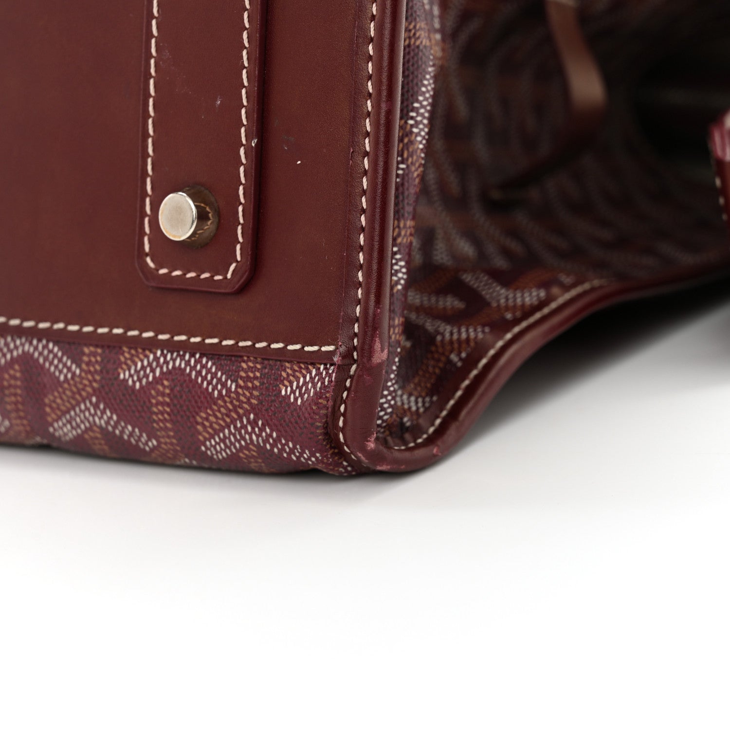 Goyard Goyardine Marquises Tote Burgundy 23 of 24