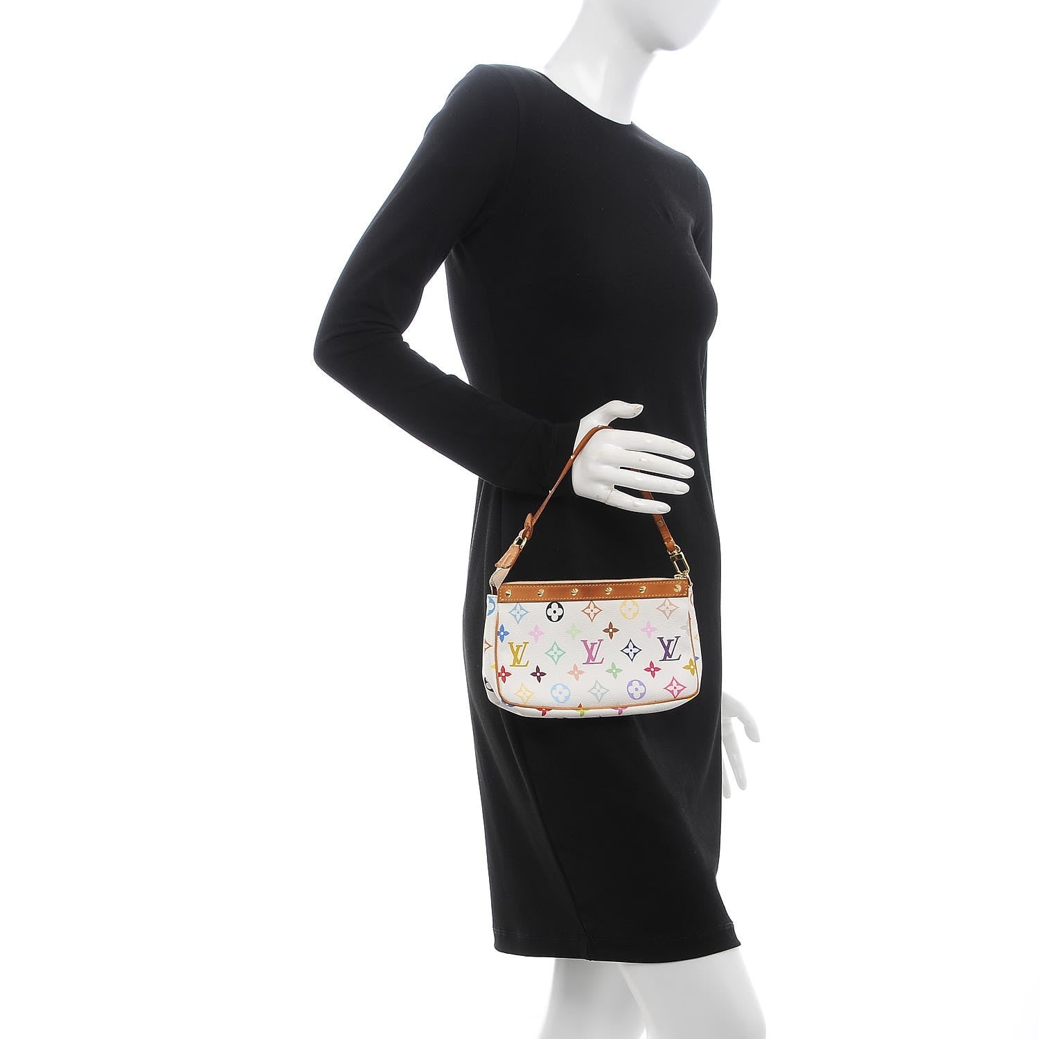 Louis Vuitton Monogram Multicolor Pochette Accessories White 2 of 10