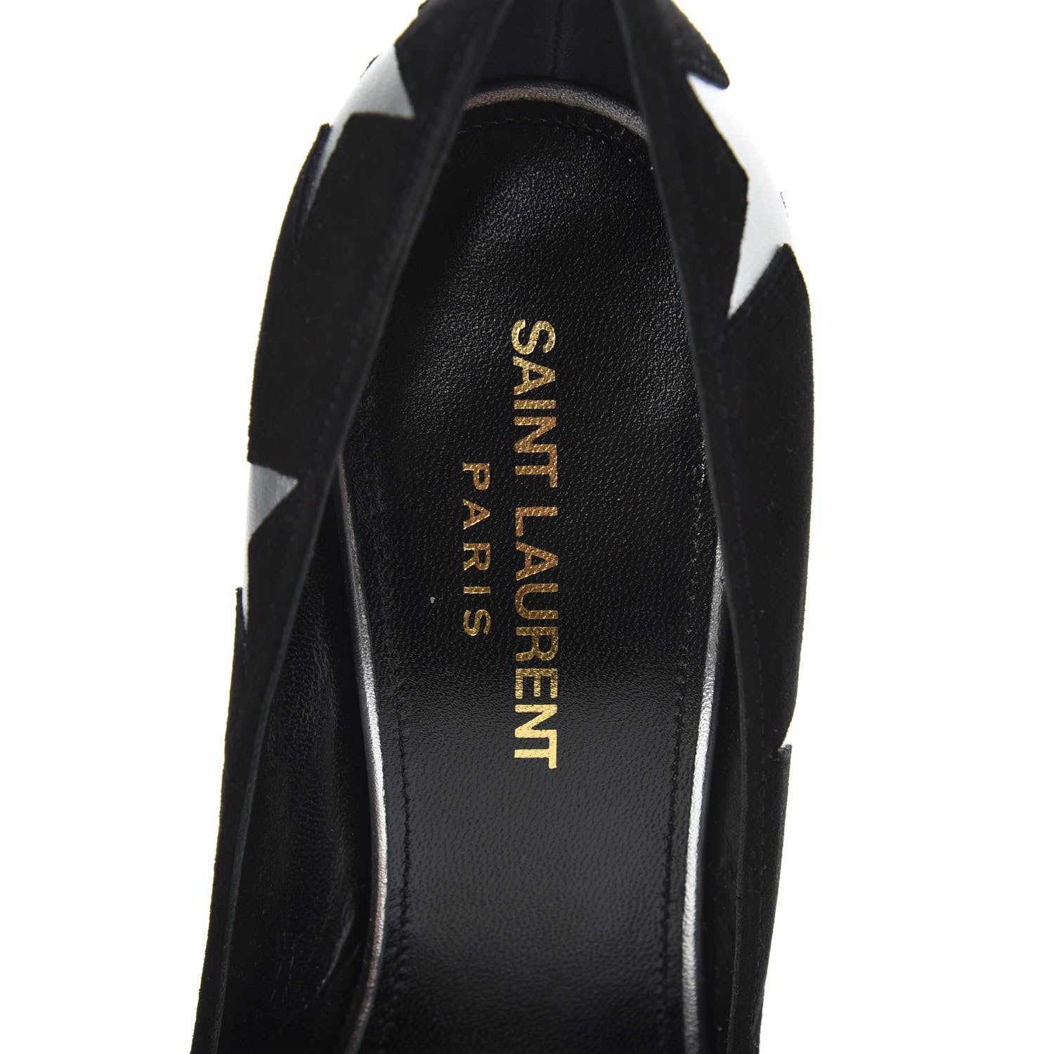 Saint Laurent Kid Scamosciato Anja Star 105 Pumps 38 Black Silver 7 of 9