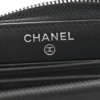 Chanel Caviar Patent Timeless Zip Around Wallet Black 6 of 8