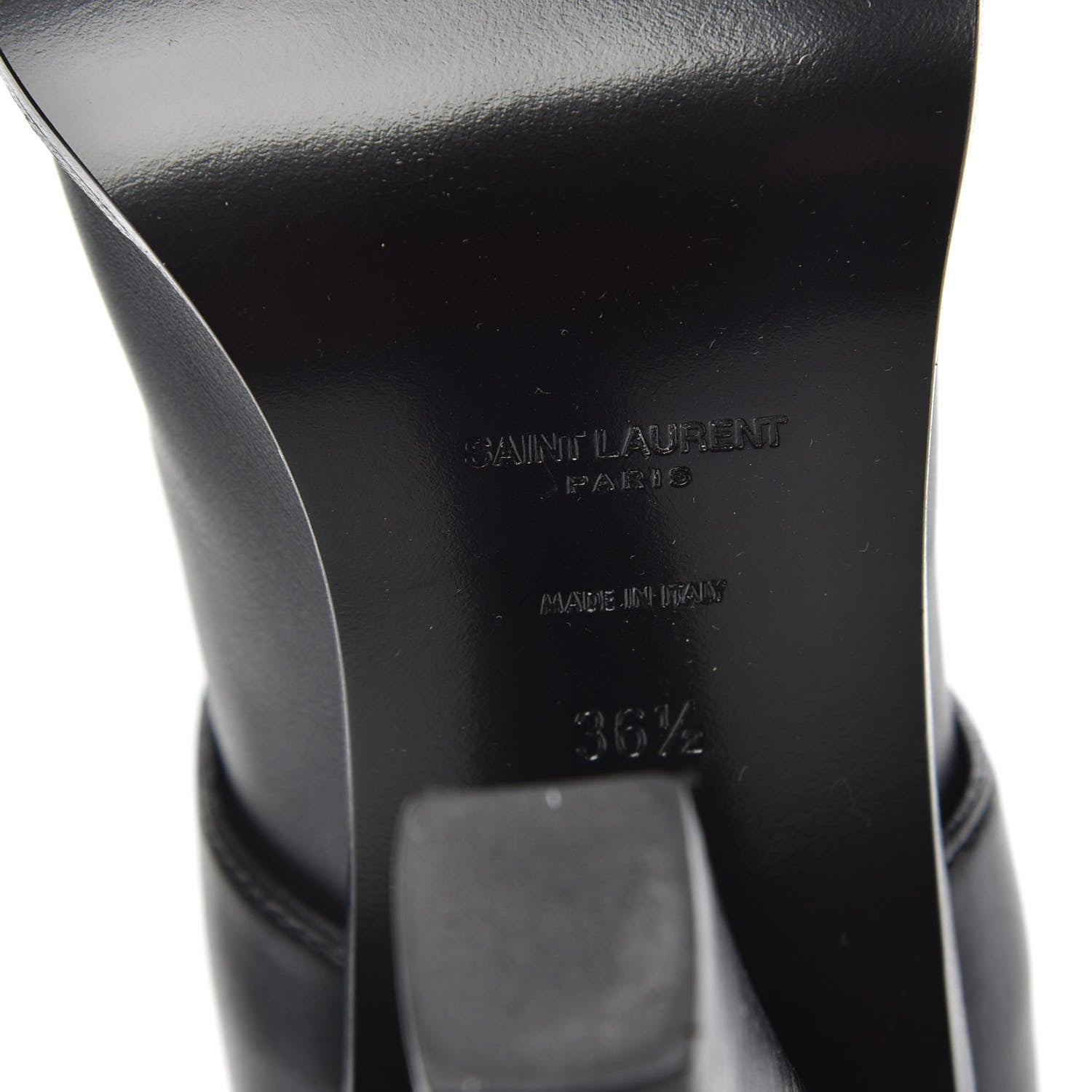Saint Laurent Seta Calfskin Knee High Boot 36.5 Black 6 of 8