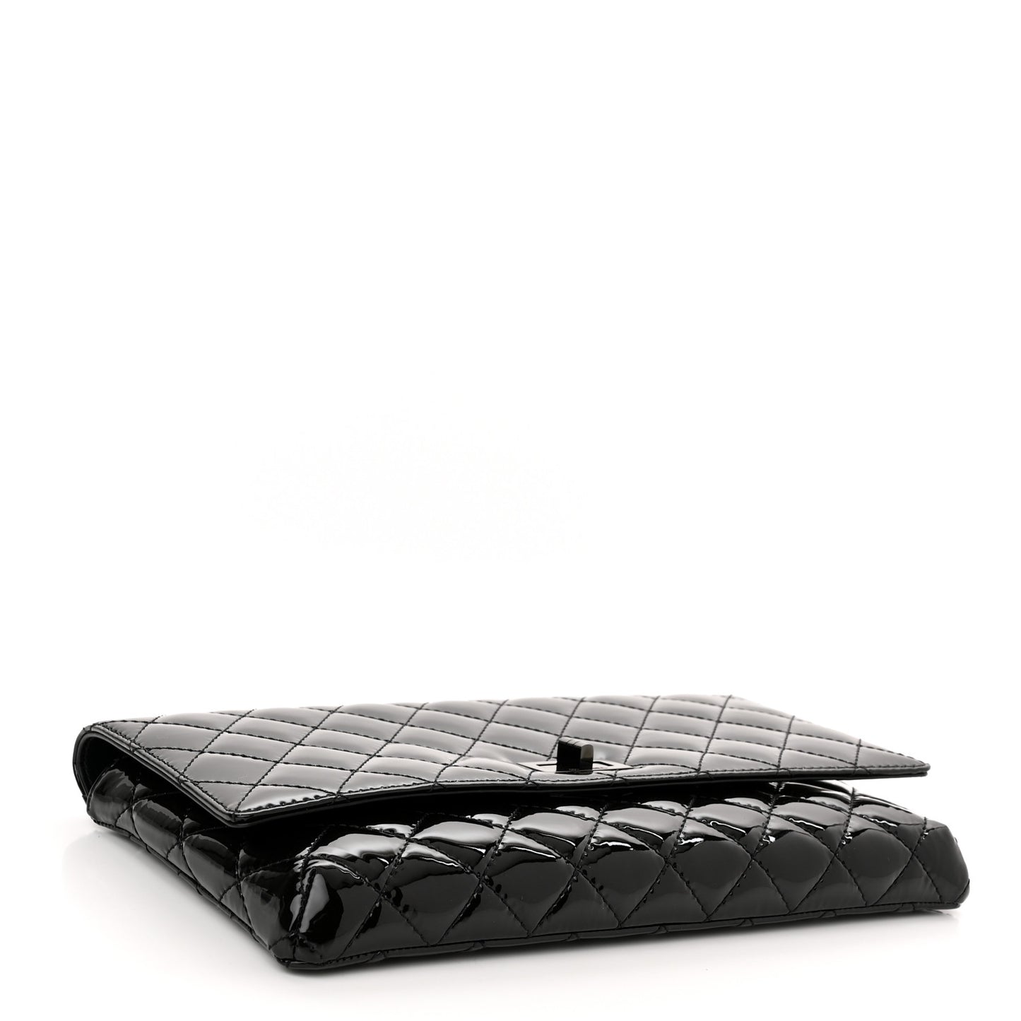 Patent Calfskin Quilted Reissue 2.55 Clutch So Black